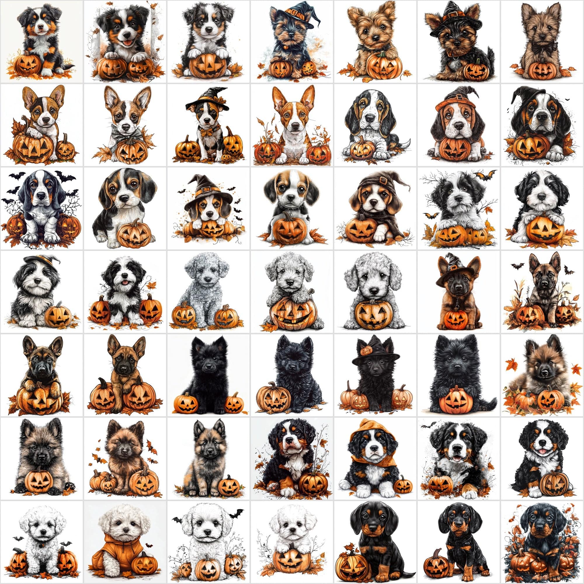 1,095 Halloween Pet Images | 550 Dogs + 545 Cats Digital Download Sumobundle