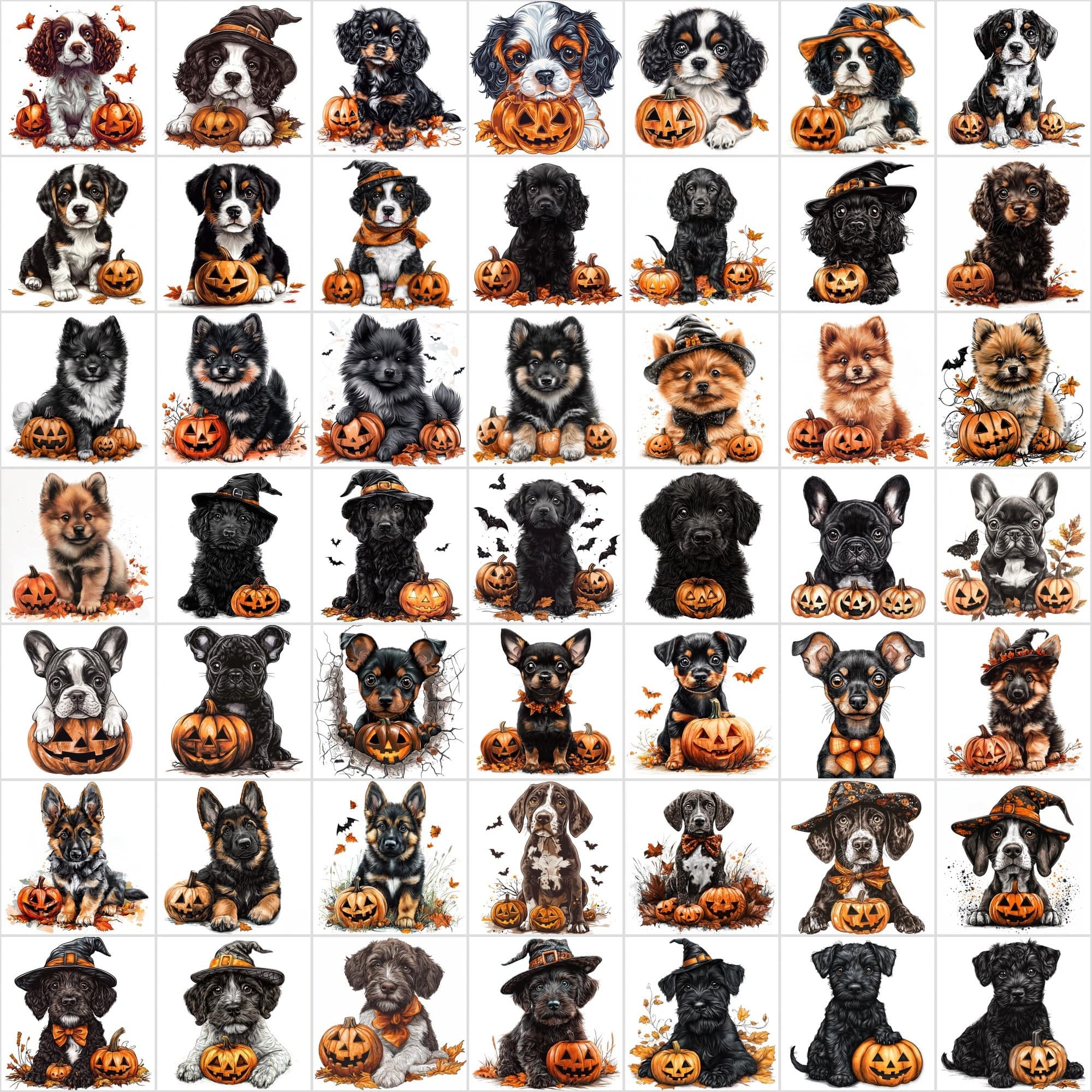 1,095 Halloween Pet Images | 550 Dogs + 545 Cats Digital Download Sumobundle