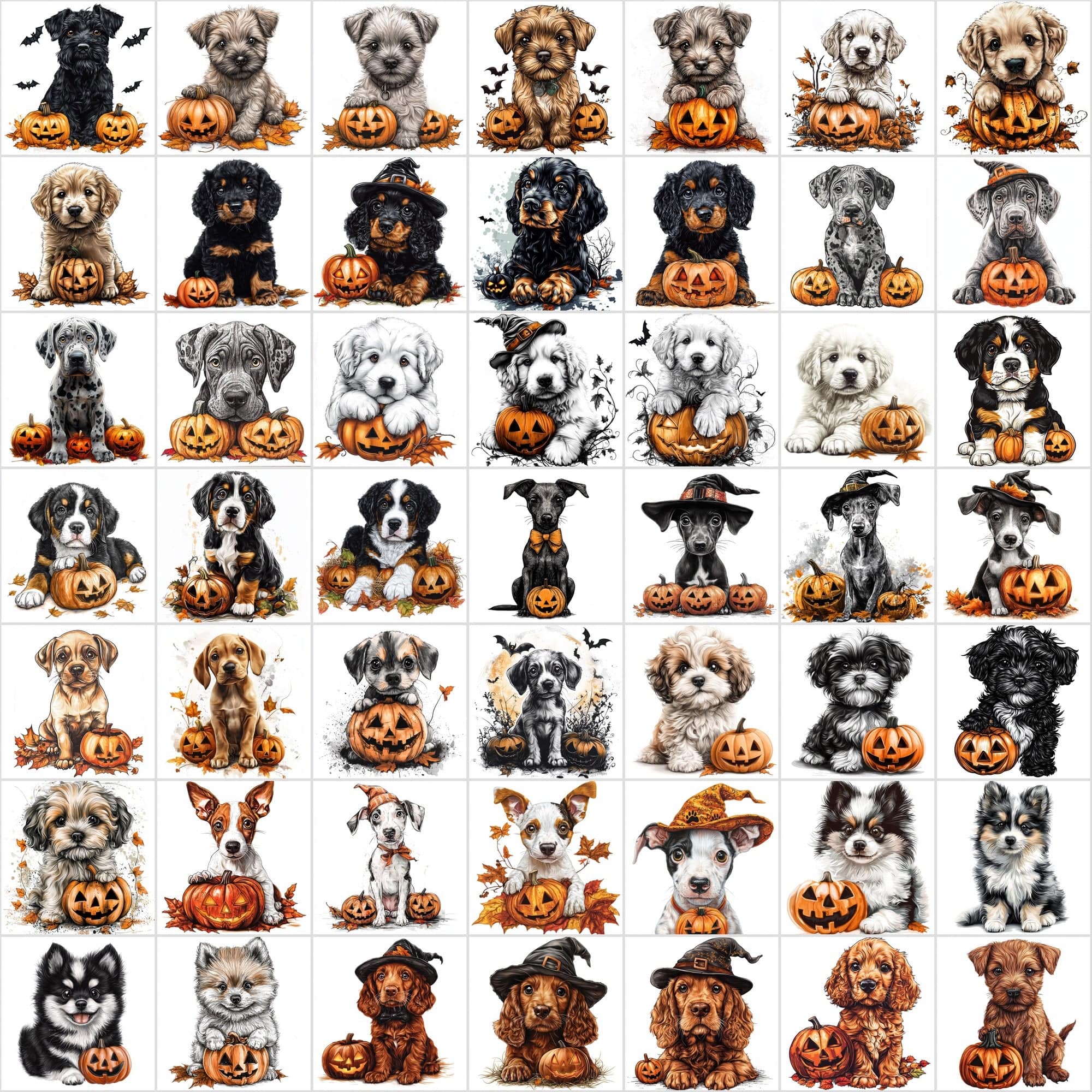 1,095 Halloween Pet Images | 550 Dogs + 545 Cats Digital Download Sumobundle