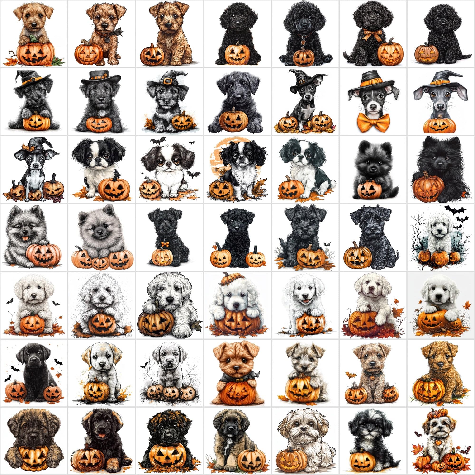 1,095 Halloween Pet Images | 550 Dogs + 545 Cats Digital Download Sumobundle
