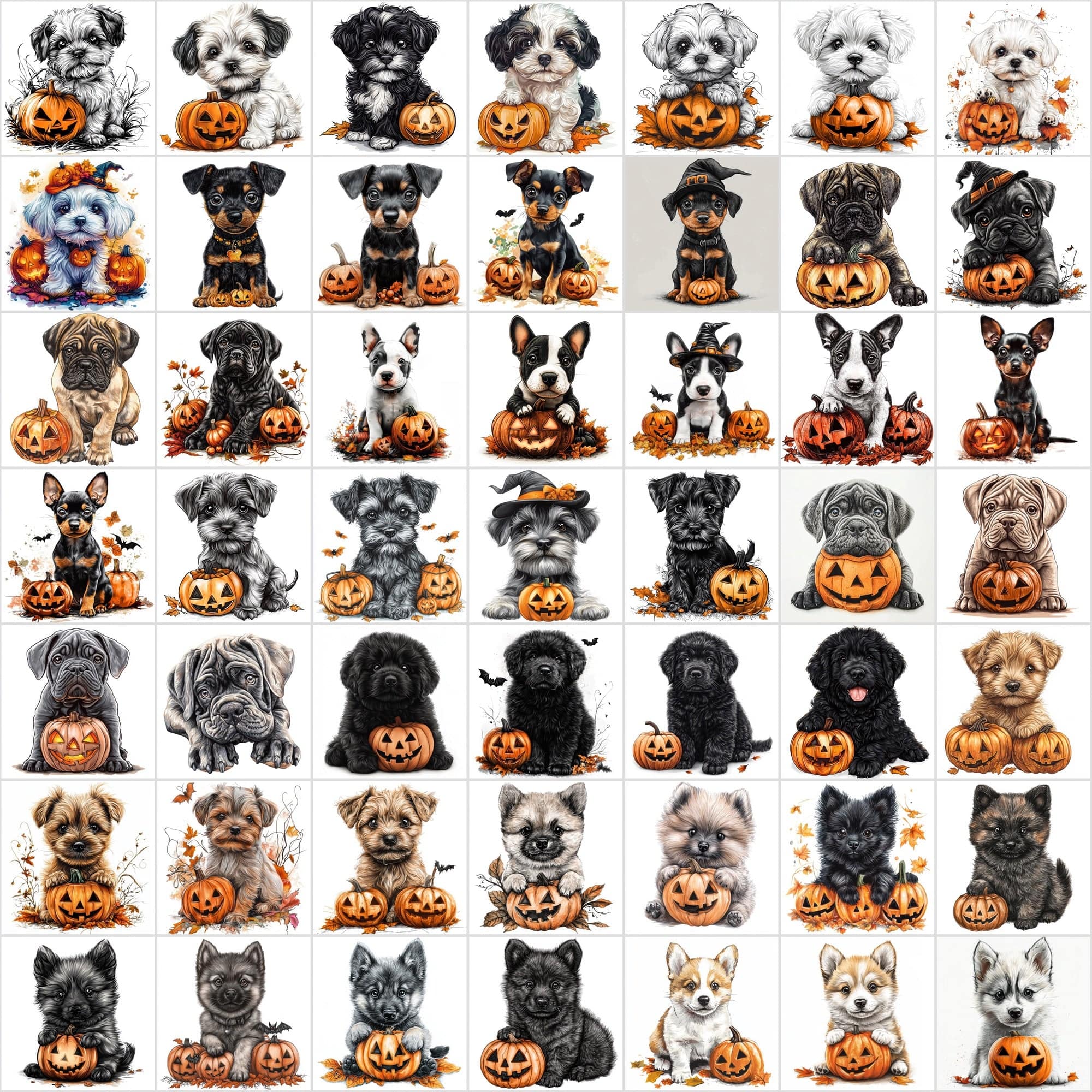 1,095 Halloween Pet Images | 550 Dogs + 545 Cats Digital Download Sumobundle