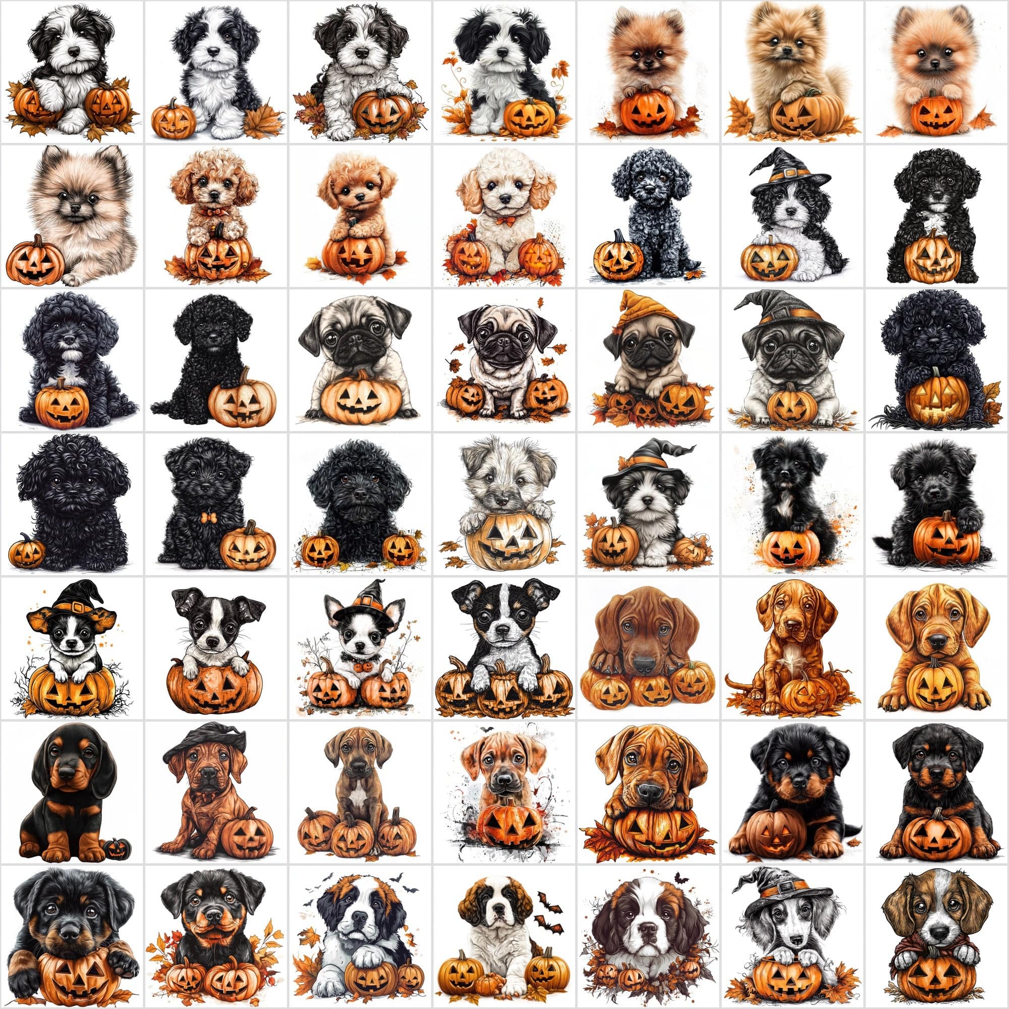 1,095 Halloween Pet Images | 550 Dogs + 545 Cats Digital Download Sumobundle