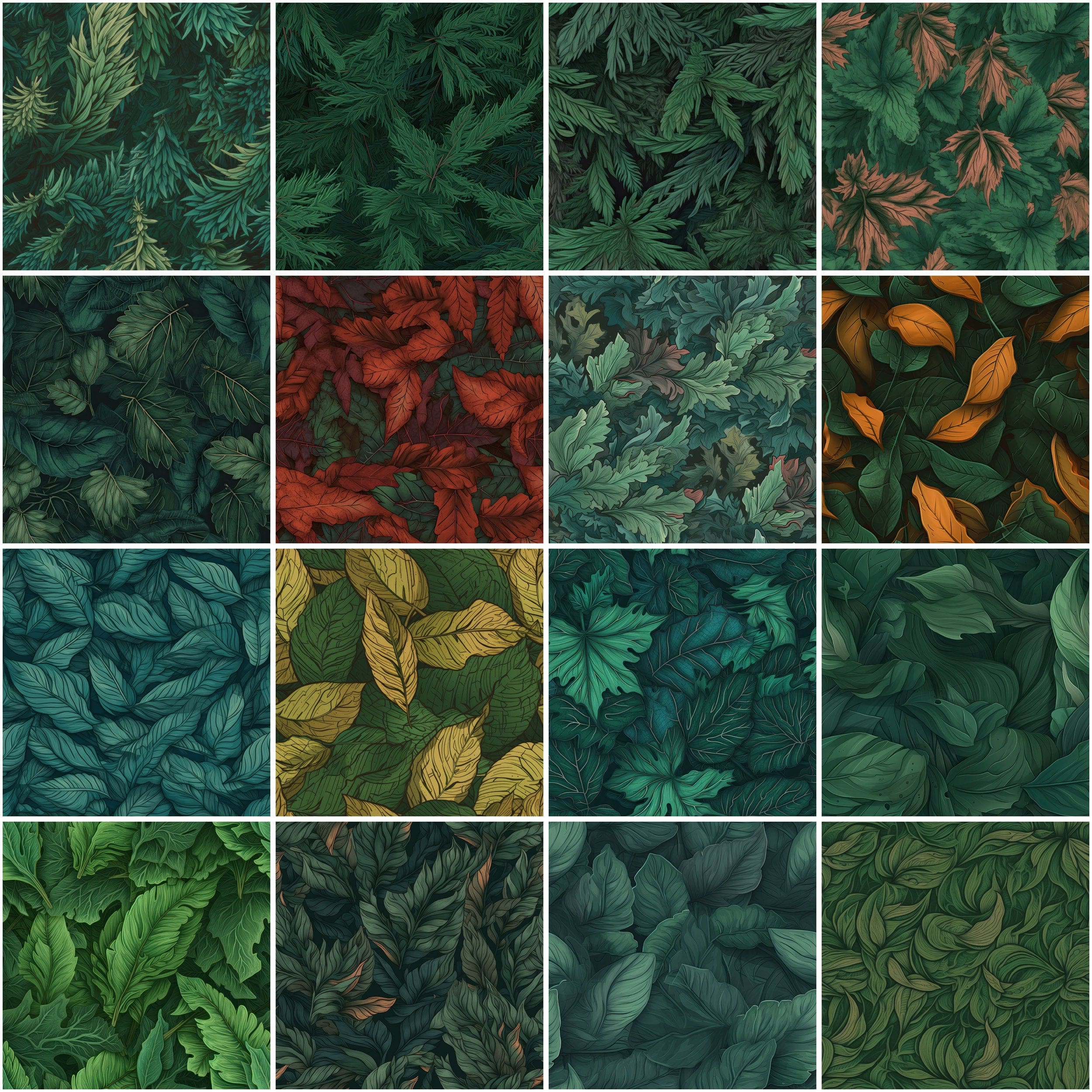 110 Foliage & Leaves Seamless Patterns Bundle - Digital Download for Design Projects, Scrapbooking, Wrapping, Invitations - Commercial use Digital Download Sumobundle