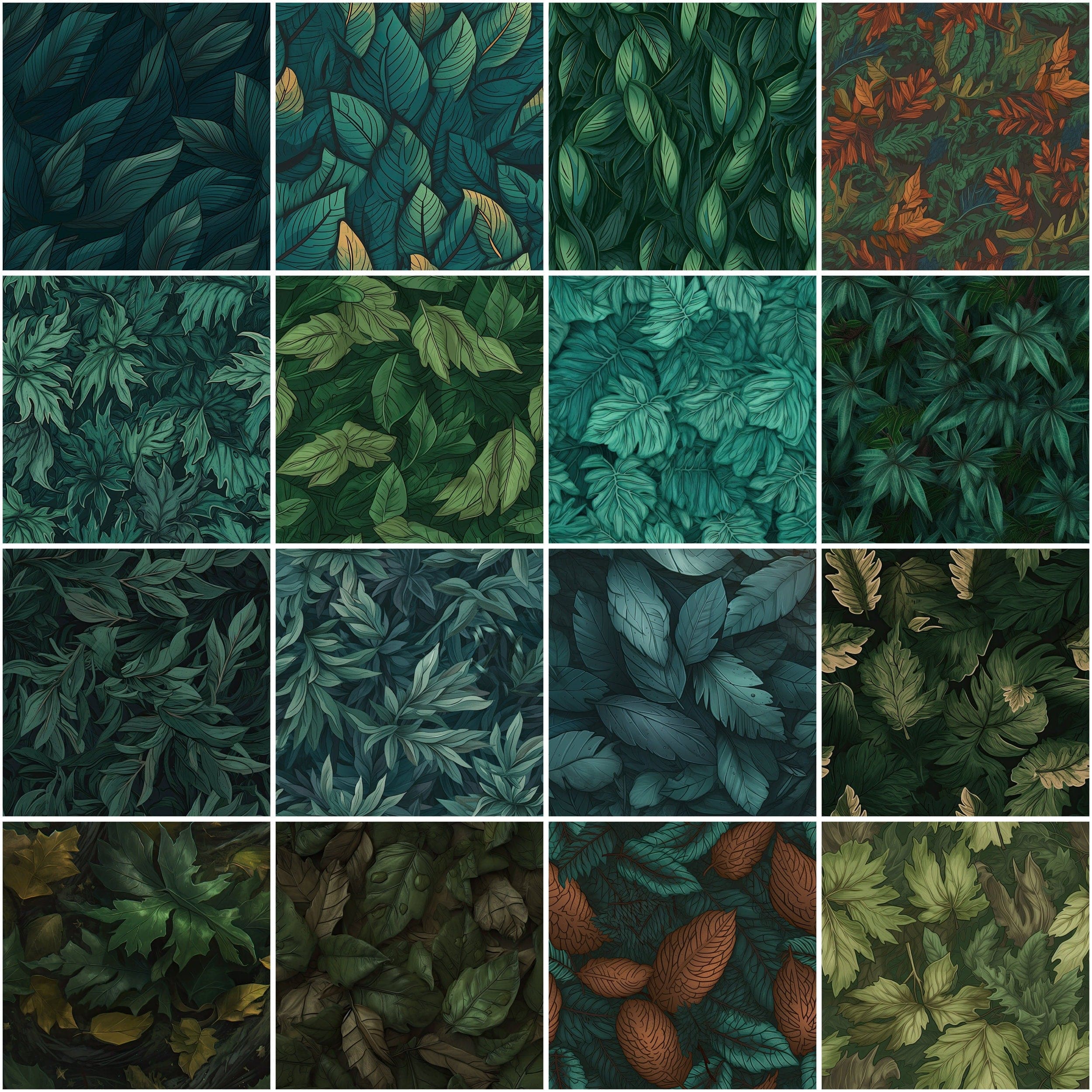 110 Foliage & Leaves Seamless Patterns Bundle - Digital Download for Design Projects, Scrapbooking, Wrapping, Invitations - Commercial use Digital Download Sumobundle