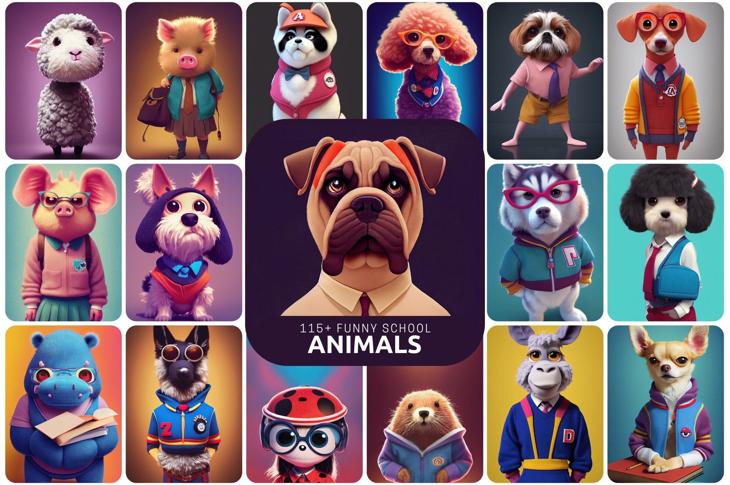 115+ Cute School Animals Digital Download Sumobundle
