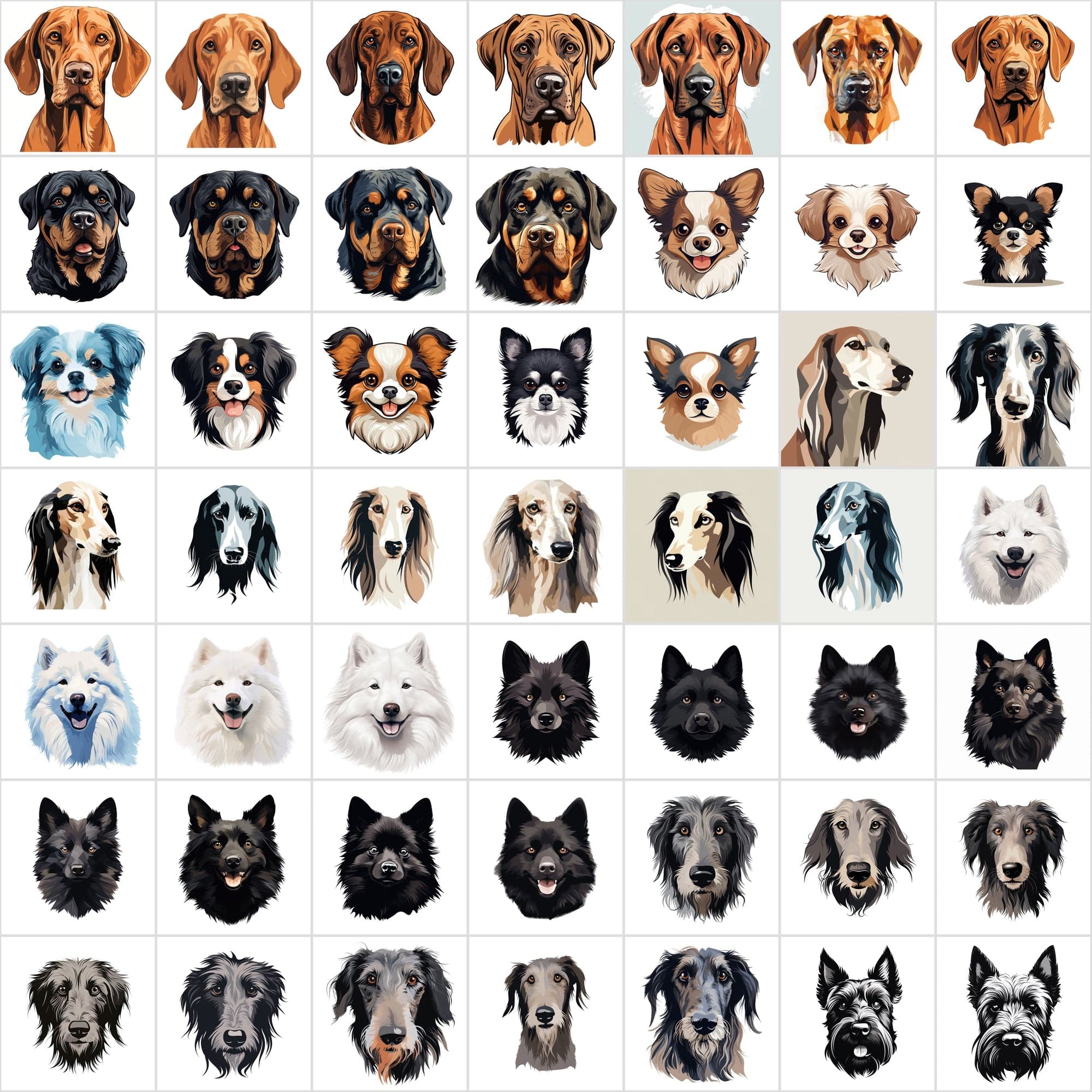 1180 Premium Dog Breed Images: High-Resolution, Transparent & White Background, Commercial License - Perfect for Designers & Pet Enthusiasts Digital Download Sumobundle
