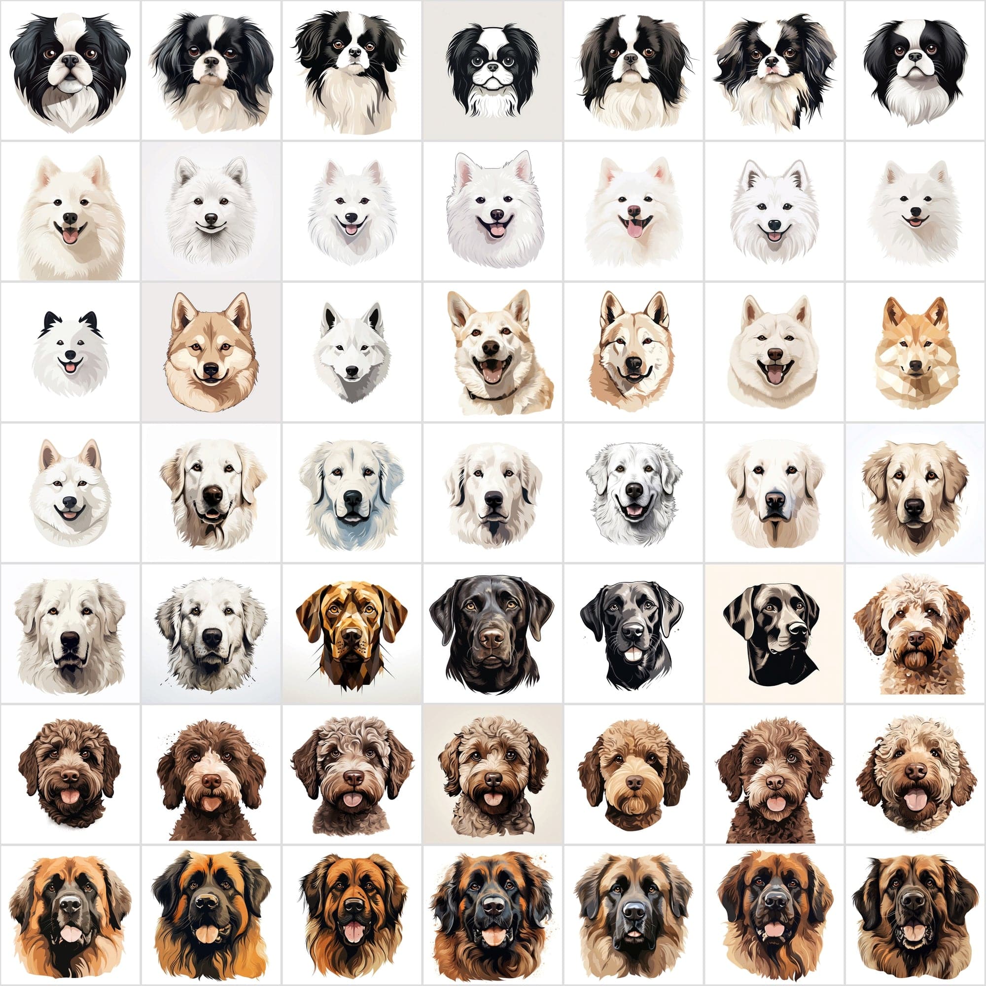 1180 Premium Dog Breed Images: High-Resolution, Transparent & White Background, Commercial License - Perfect for Designers & Pet Enthusiasts Digital Download Sumobundle