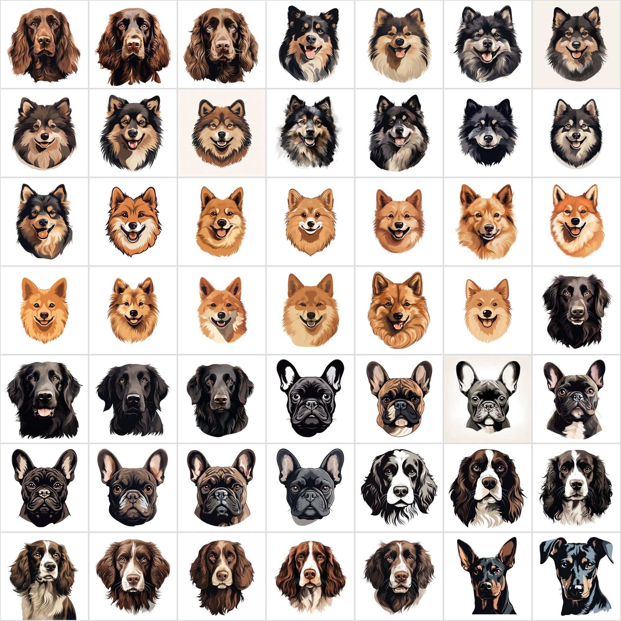 1180 Premium Dog Breed Images: High-Resolution, Transparent & White Background, Commercial License - Perfect for Designers & Pet Enthusiasts Digital Download Sumobundle