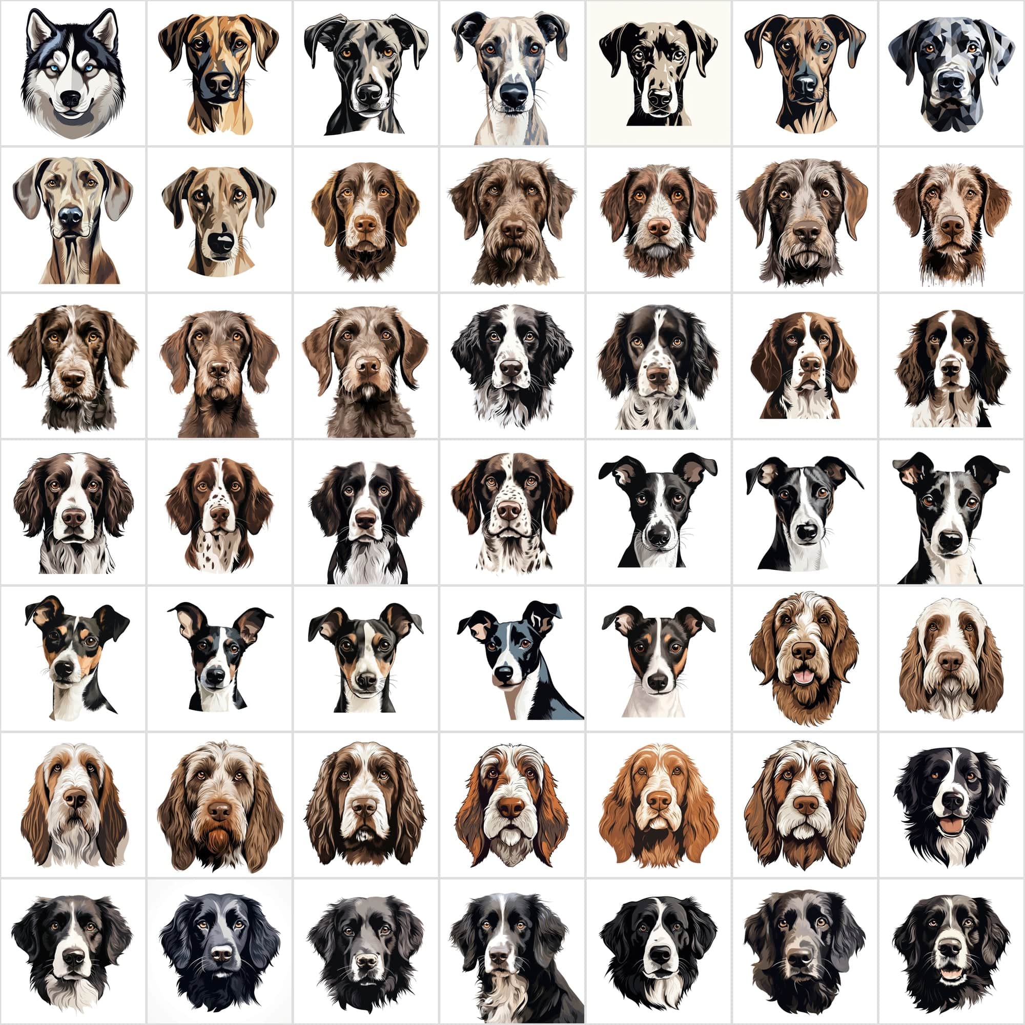 1180 Premium Dog Breed Images: High-Resolution, Transparent & White Background, Commercial License - Perfect for Designers & Pet Enthusiasts Digital Download Sumobundle