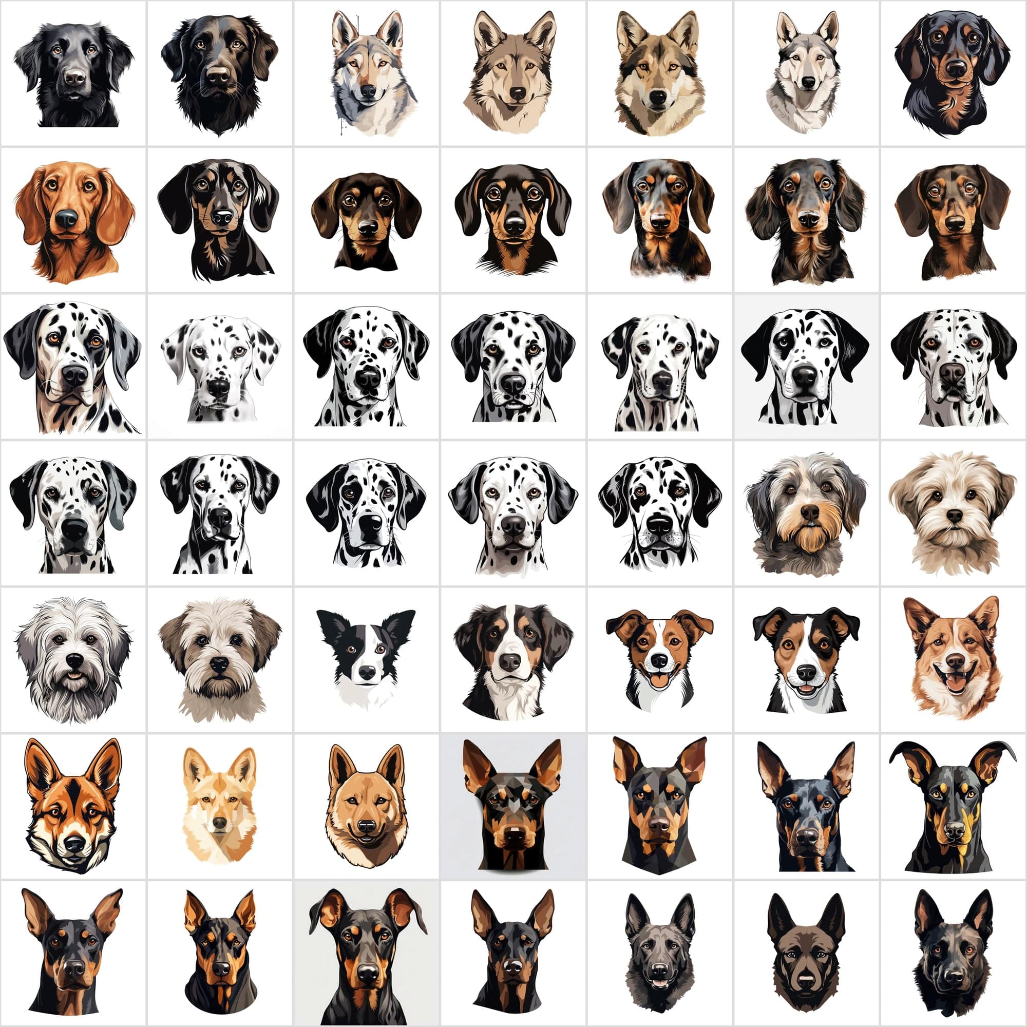 1180 Premium Dog Breed Images: High-Resolution, Transparent & White Background, Commercial License - Perfect for Designers & Pet Enthusiasts Digital Download Sumobundle