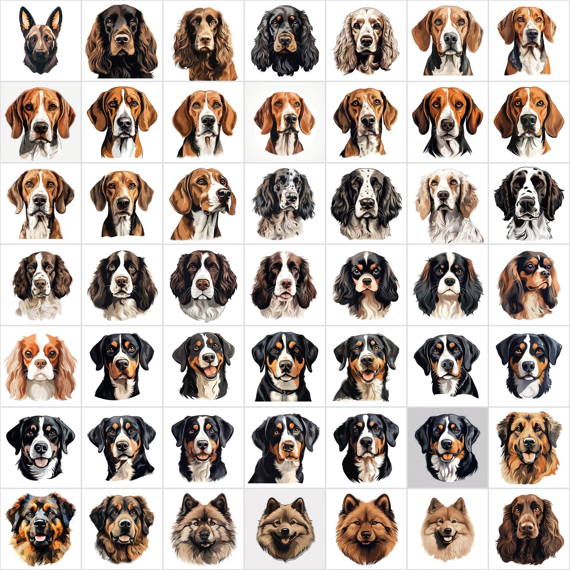 1180 Premium Dog Breed Images: High-Resolution, Transparent & White Background, Commercial License - Perfect for Designers & Pet Enthusiasts Digital Download Sumobundle