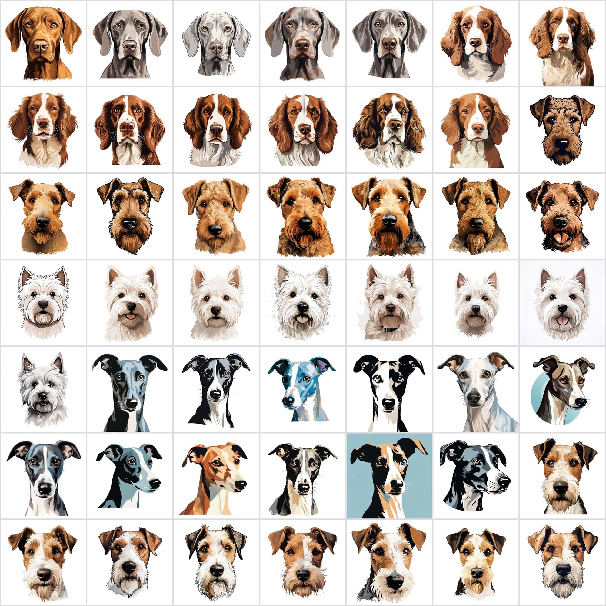 1180 Premium Dog Breed Images: High-Resolution, Transparent & White Background, Commercial License - Perfect for Designers & Pet Enthusiasts Digital Download Sumobundle