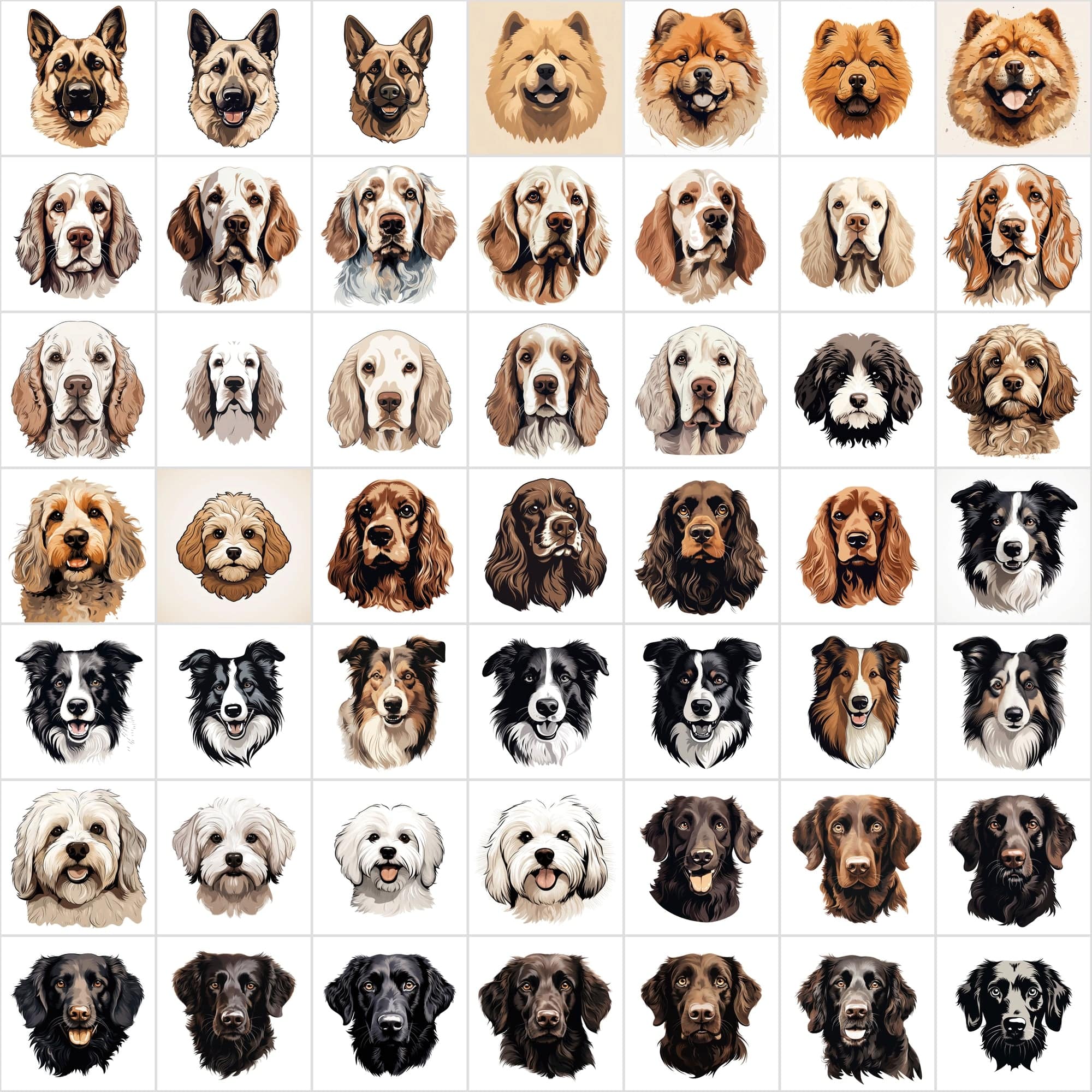 1180 Premium Dog Breed Images: High-Resolution, Transparent & White Background, Commercial License - Perfect for Designers & Pet Enthusiasts Digital Download Sumobundle