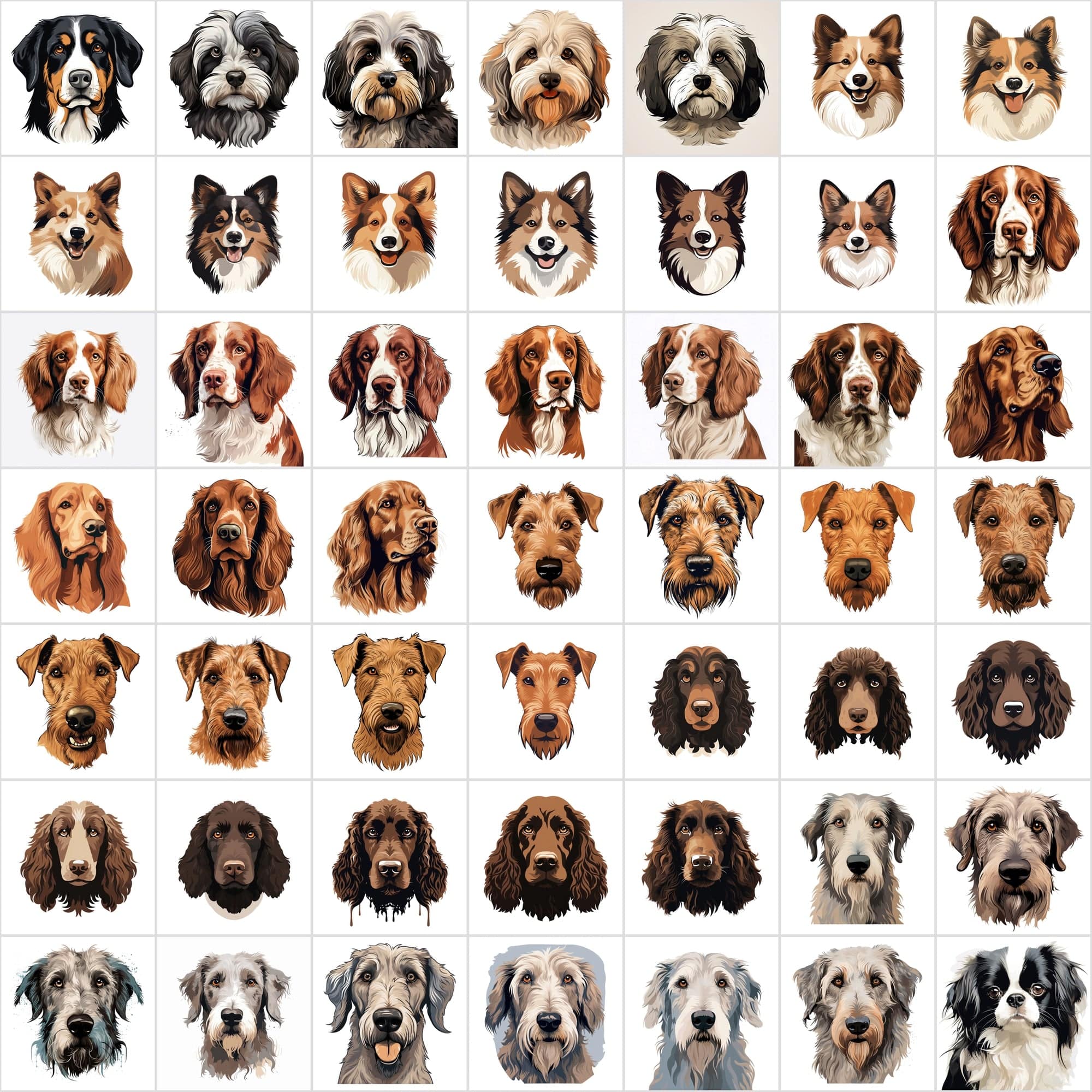 1180 Premium Dog Breed Images: High-Resolution, Transparent & White Background, Commercial License - Perfect for Designers & Pet Enthusiasts Digital Download Sumobundle