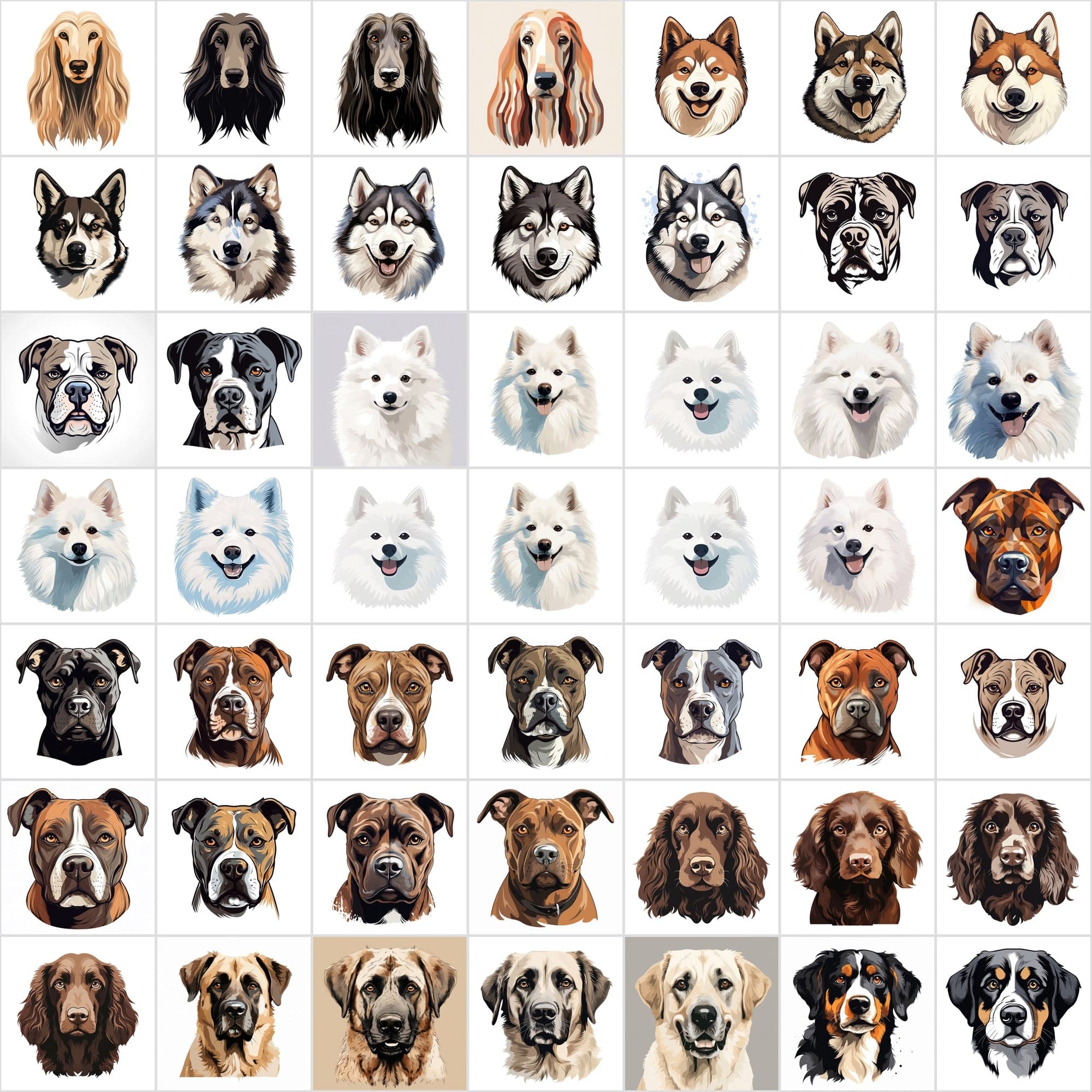 1180 Premium Dog Breed Images: High-Resolution, Transparent & White Background, Commercial License - Perfect for Designers & Pet Enthusiasts Digital Download Sumobundle