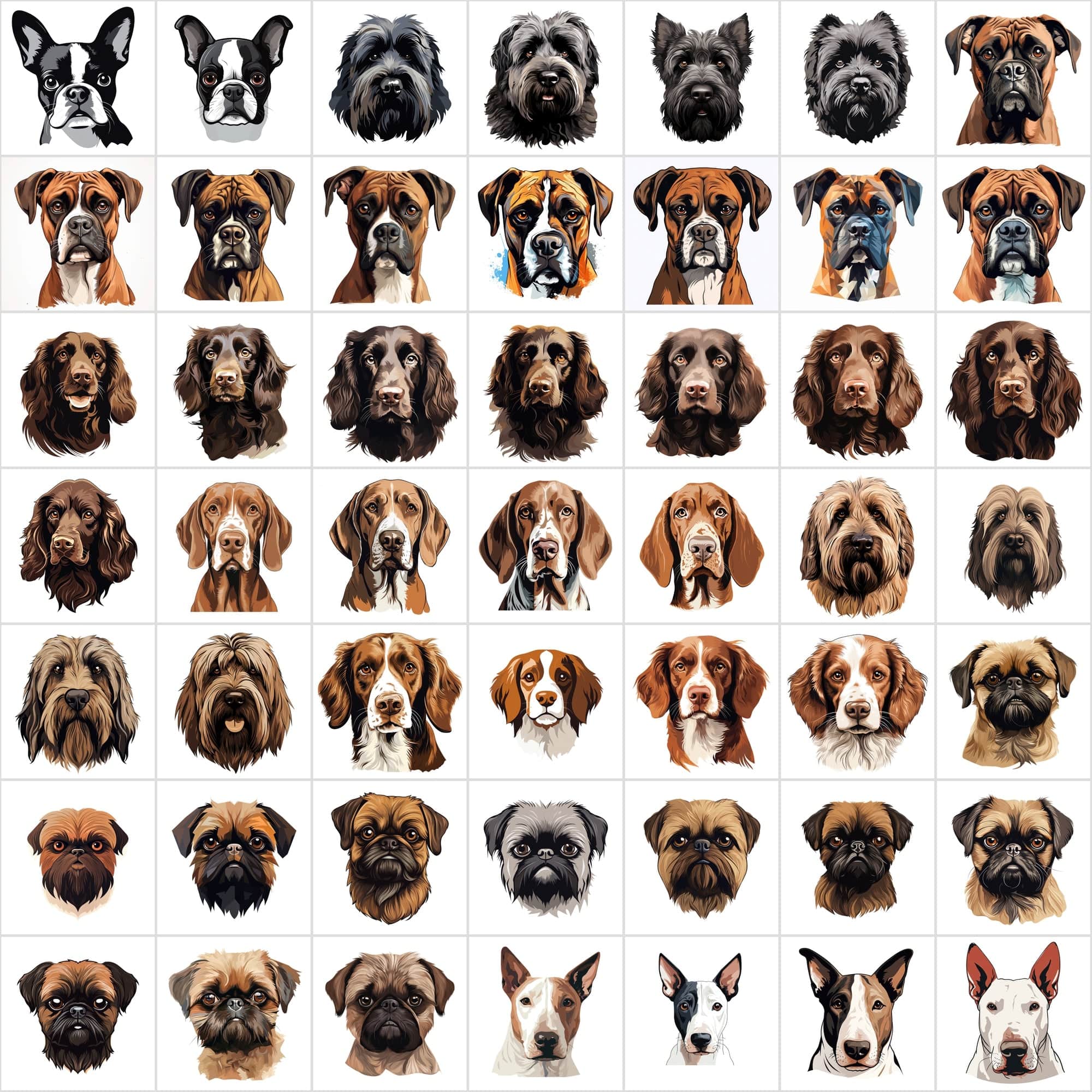 1180 Premium Dog Breed Images: High-Resolution, Transparent & White Background, Commercial License - Perfect for Designers & Pet Enthusiasts Digital Download Sumobundle