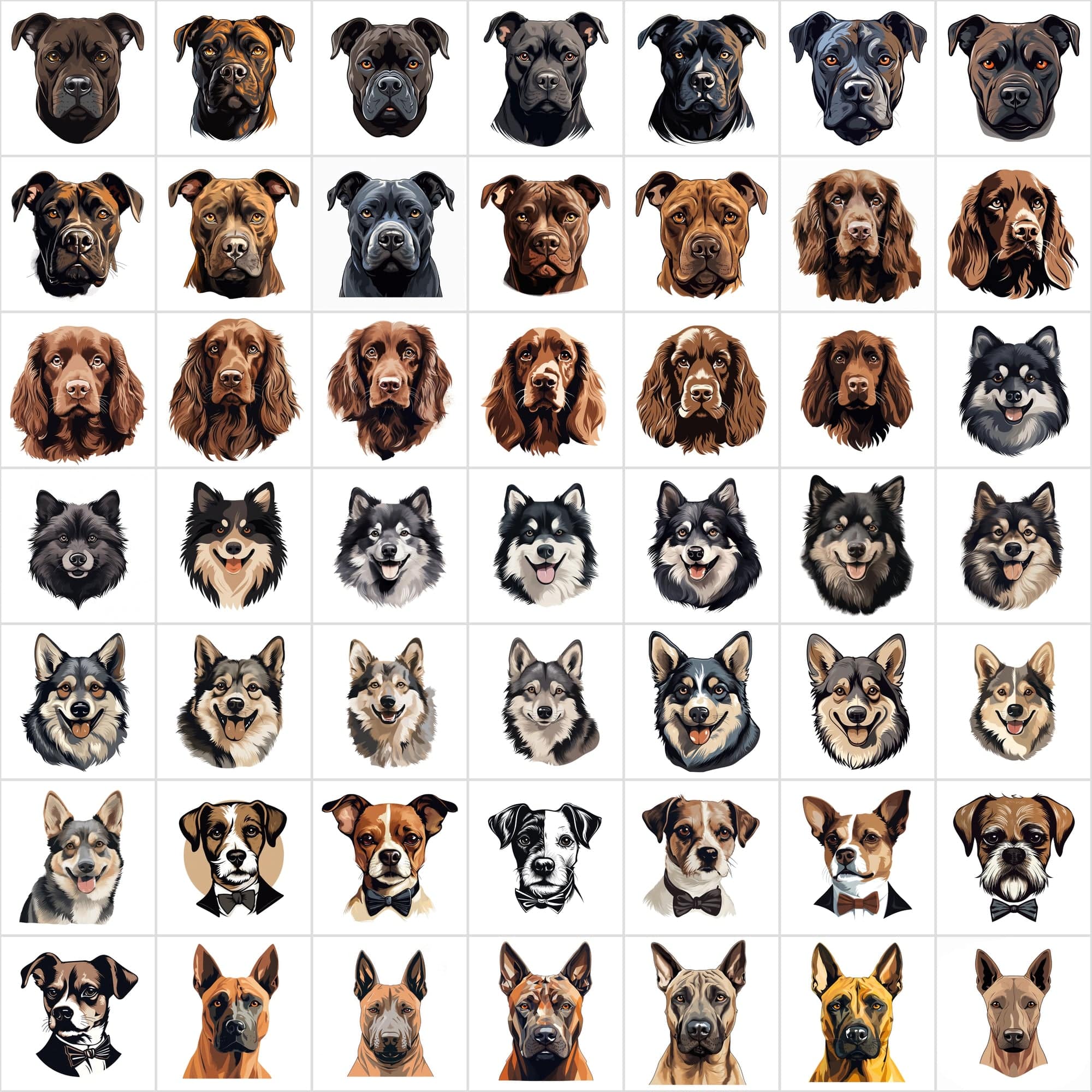 1180 Premium Dog Breed Images: High-Resolution, Transparent & White Background, Commercial License - Perfect for Designers & Pet Enthusiasts Digital Download Sumobundle