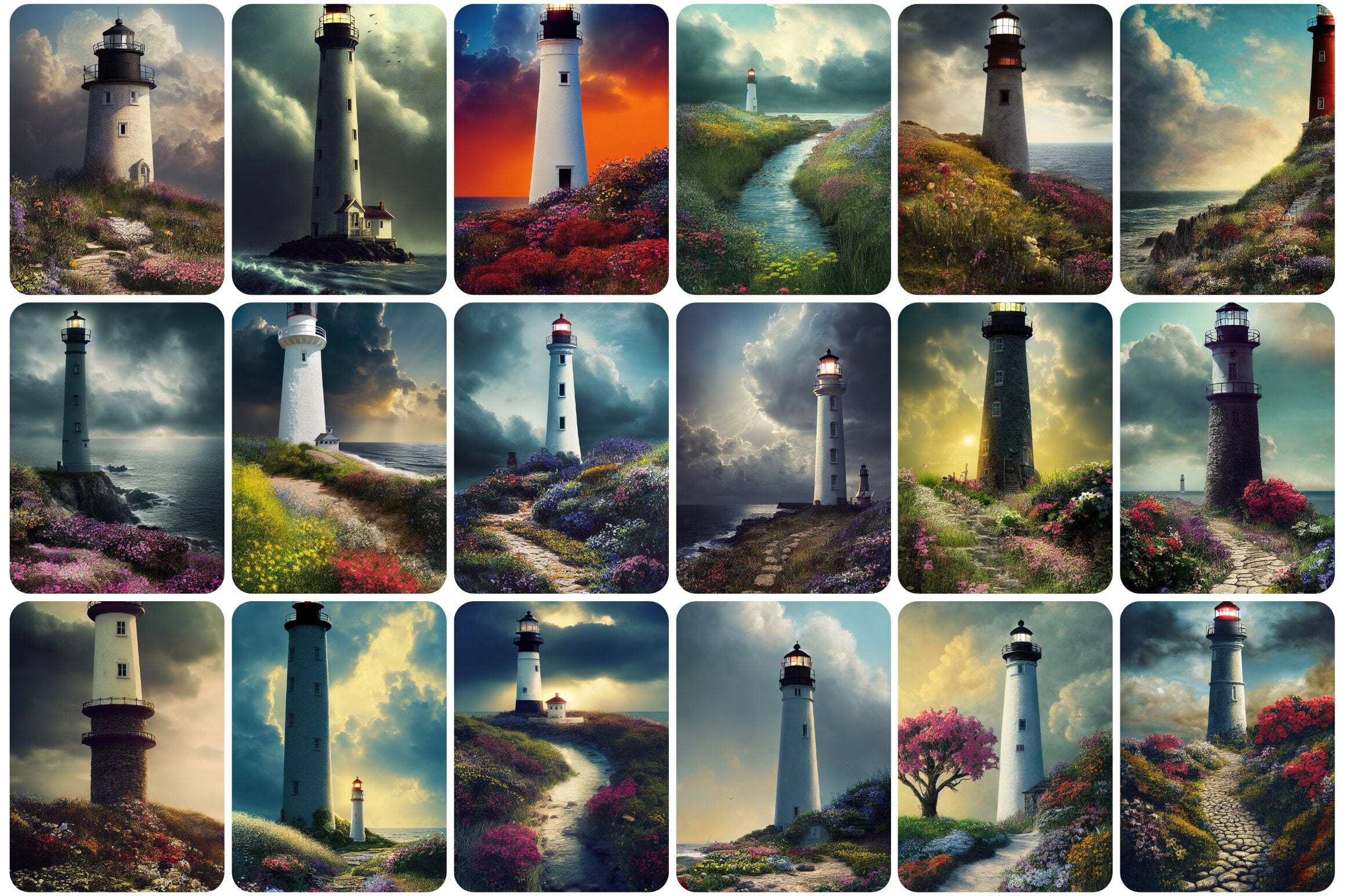 120+ High-Resolution, Printable Lighthouse Images - Perfect for Home Decor, Scrapbooking, and Crafts - Coastal and Nautical Lighthouses Digital Download Sumobundle