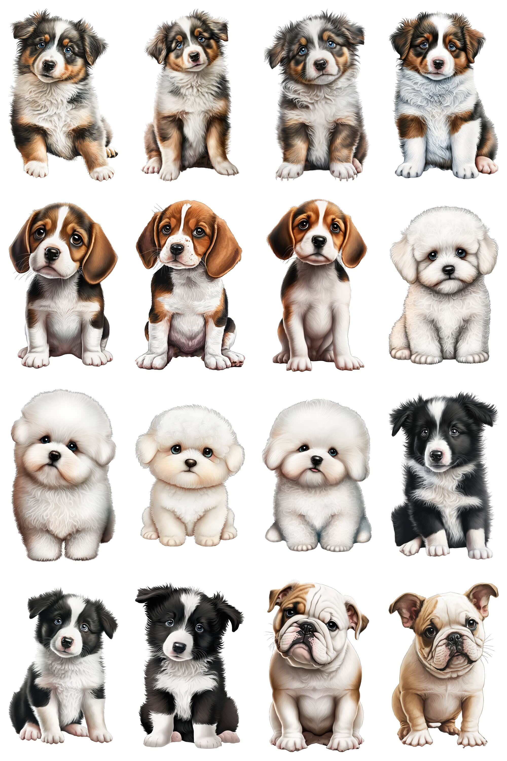 120 PNG Sublimation Puppies, Transparent PNG with dogs, PNG Photoshop Dogs Overlays, Dogs Overlay, Puppy Png, Animals Png, Commercial Digital Download Sumobundle