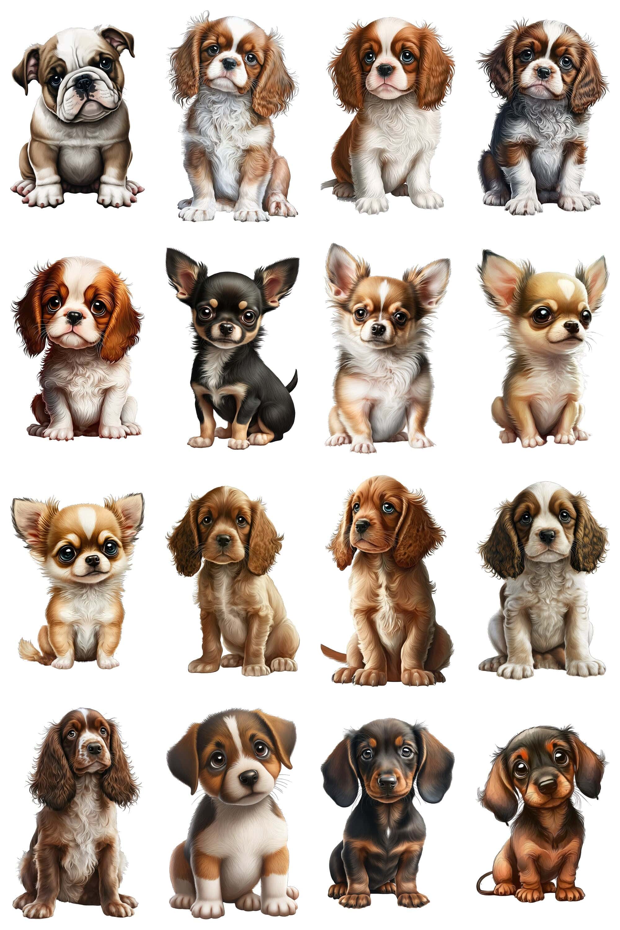 120 PNG Sublimation Puppies, Transparent PNG with dogs, PNG Photoshop Dogs Overlays, Dogs Overlay, Puppy Png, Animals Png, Commercial Digital Download Sumobundle