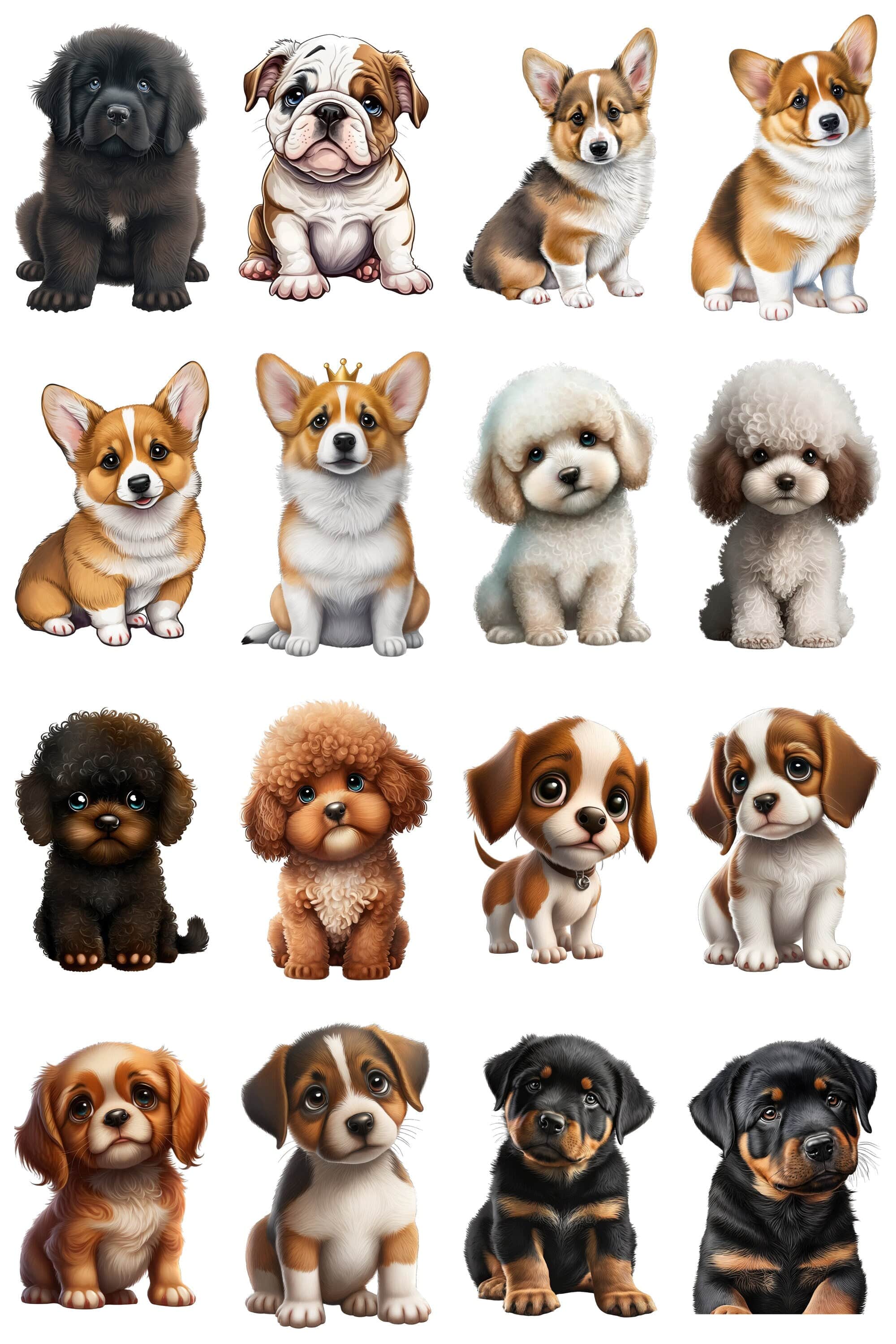 120 PNG Sublimation Puppies, Transparent PNG with dogs, PNG Photoshop Dogs Overlays, Dogs Overlay, Puppy Png, Animals Png, Commercial Digital Download Sumobundle