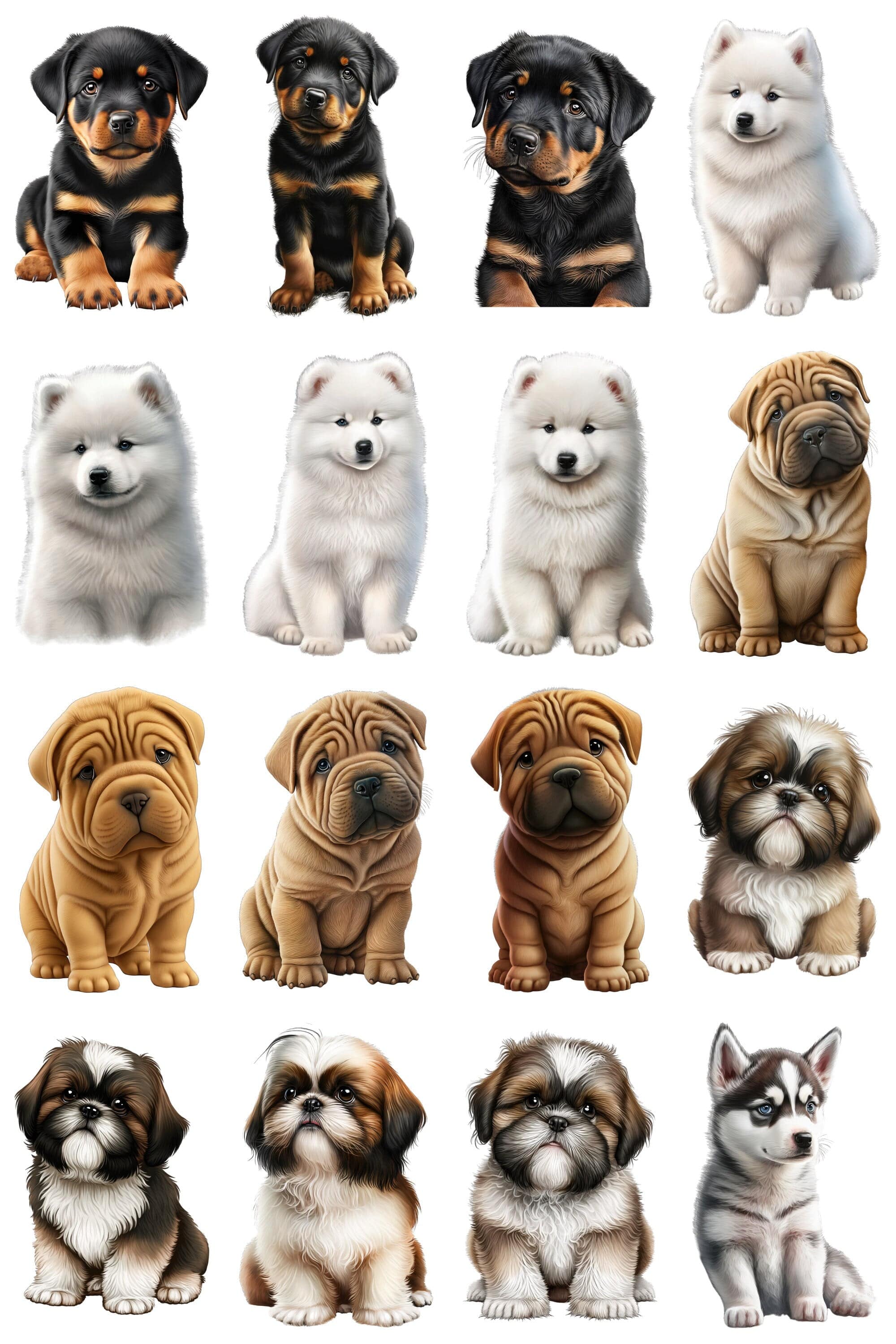 120 PNG Sublimation Puppies, Transparent PNG with dogs, PNG Photoshop Dogs Overlays, Dogs Overlay, Puppy Png, Animals Png, Commercial Digital Download Sumobundle