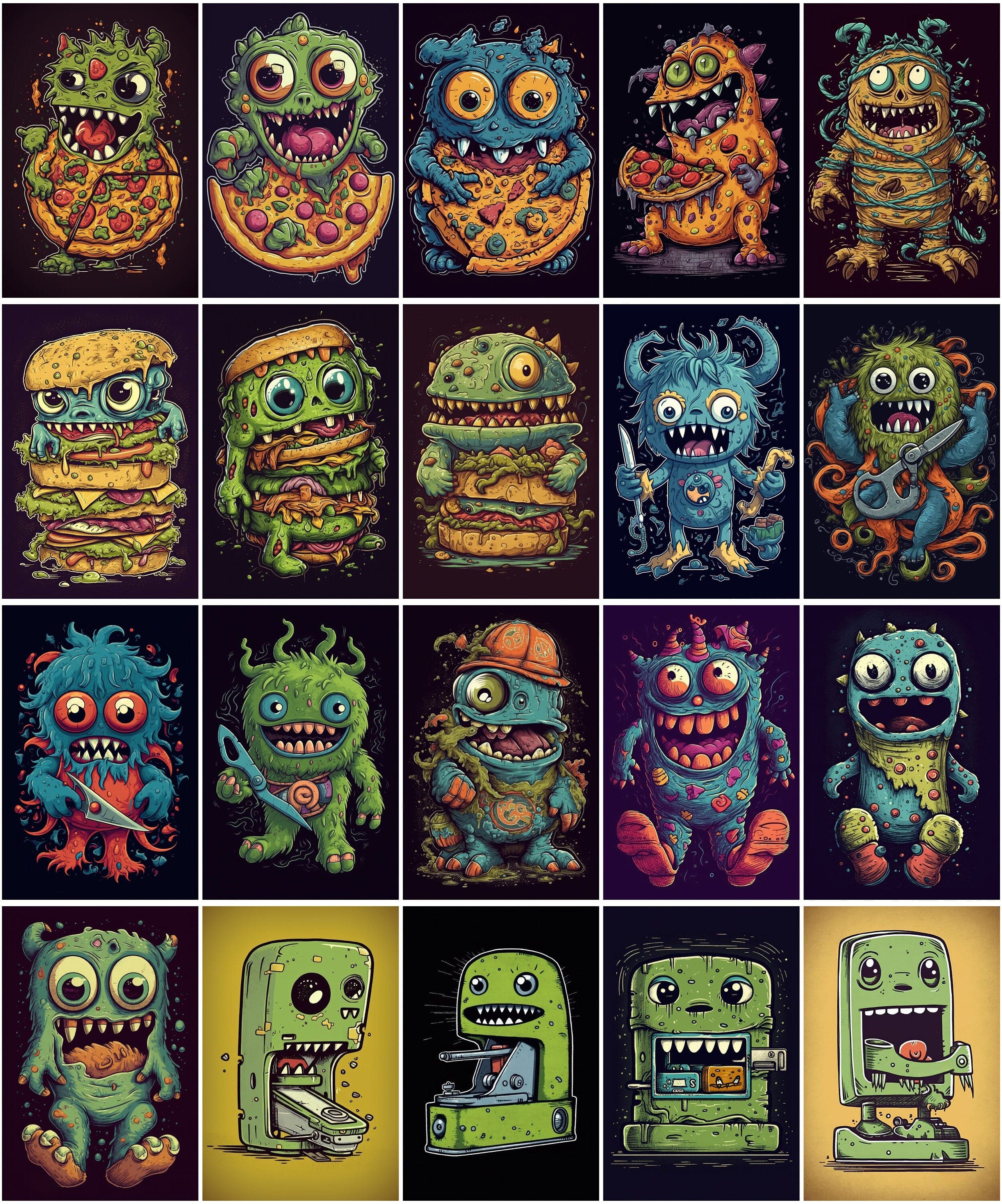 140+ Whimsical Funny Monster Designs Bundle – Ideal for T-Shirts, Wall Art, Kids Decor & More Digital Download Sumobundle