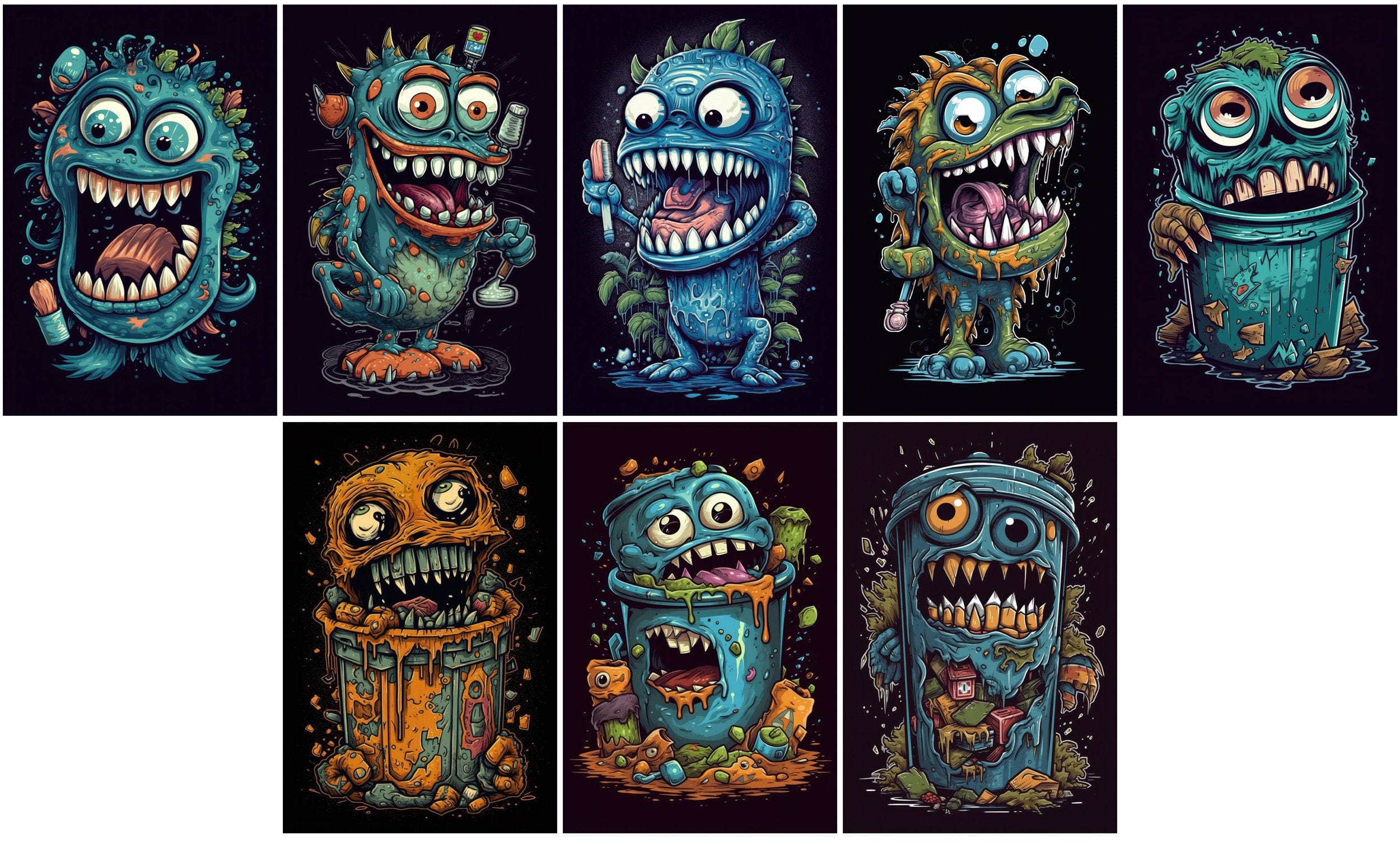 140+ Whimsical Funny Monster Designs Bundle – Ideal for T-Shirts, Wall Art, Kids Decor & More Digital Download Sumobundle