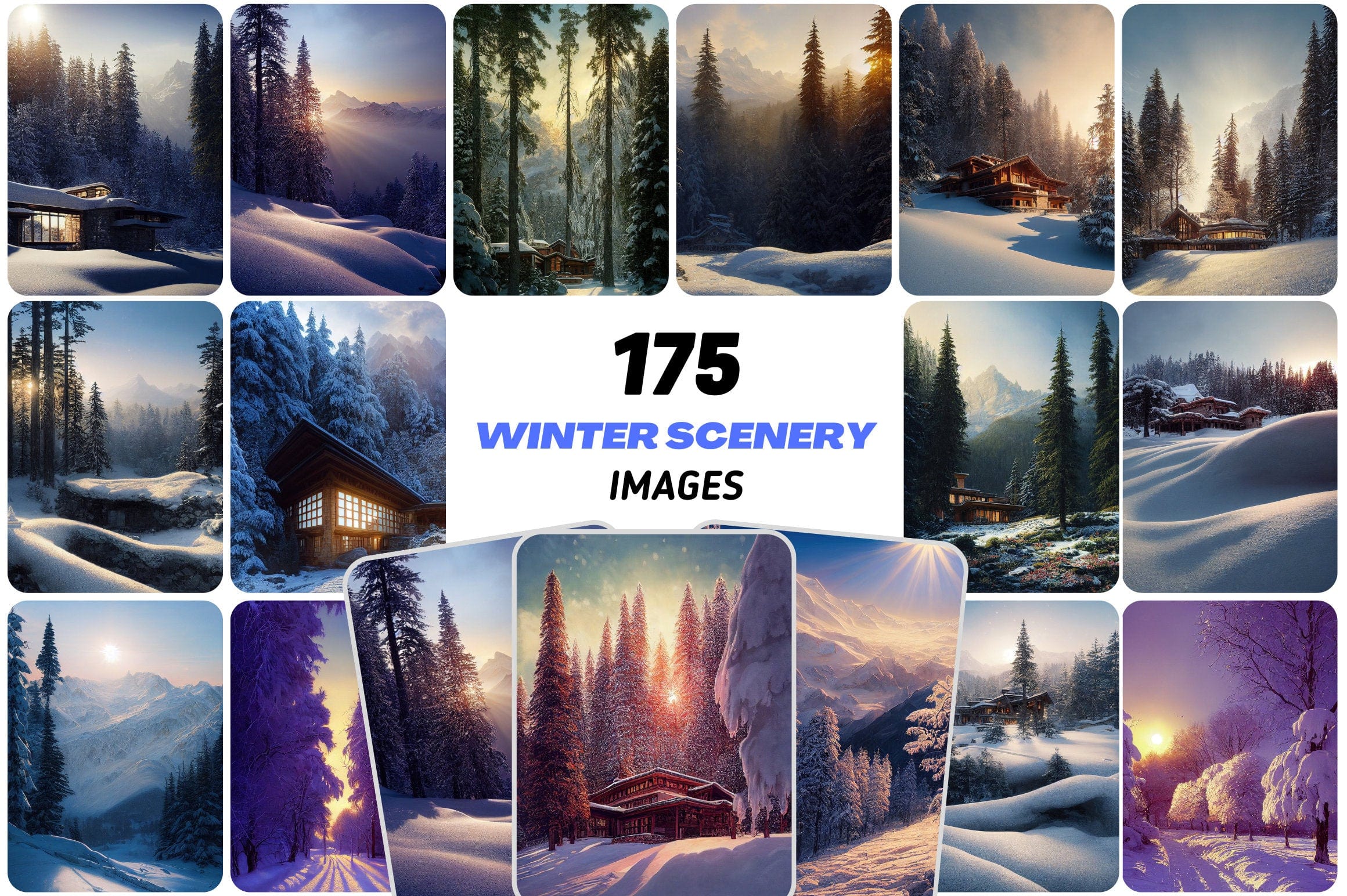 175 High-Resolution, Breathtaking Winter Landscape Photos - Perfect for Wall Art and Printable Frames - Collection of Wintery Scenes Digital Download Sumobundle