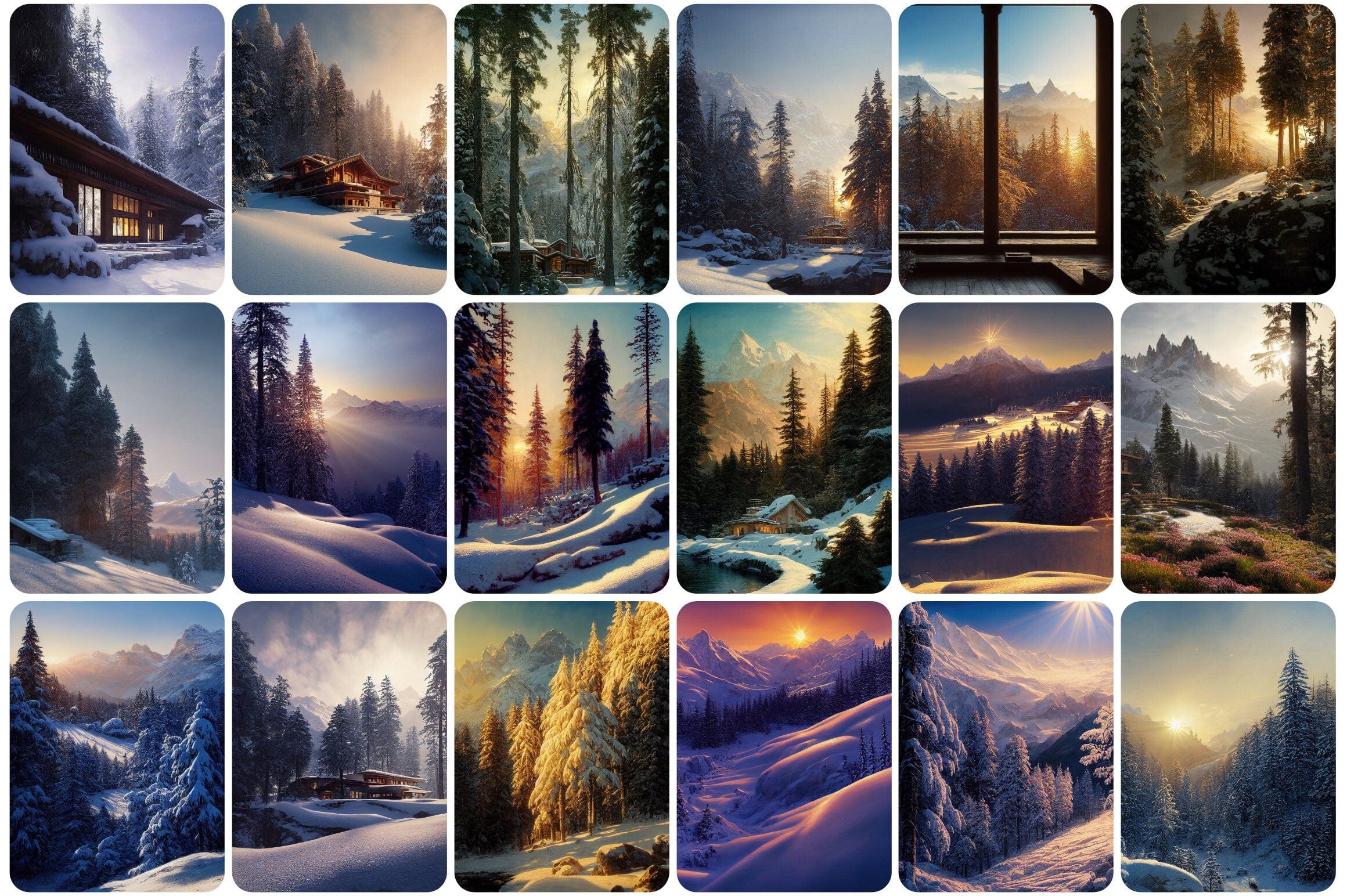 175 High-Resolution, Breathtaking Winter Landscape Photos - Perfect for Wall Art and Printable Frames - Collection of Wintery Scenes Digital Download Sumobundle