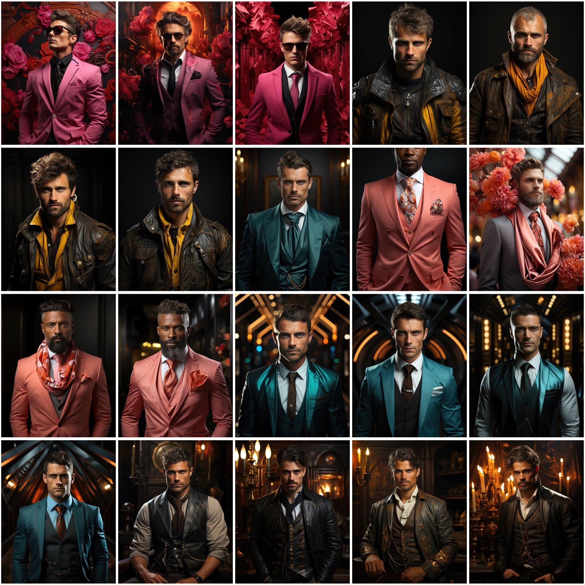 187 Premium PNG Images of Fashionable Men, Colorful High-Resolution Portraits, Commercial License Included Digital Download Sumobundle
