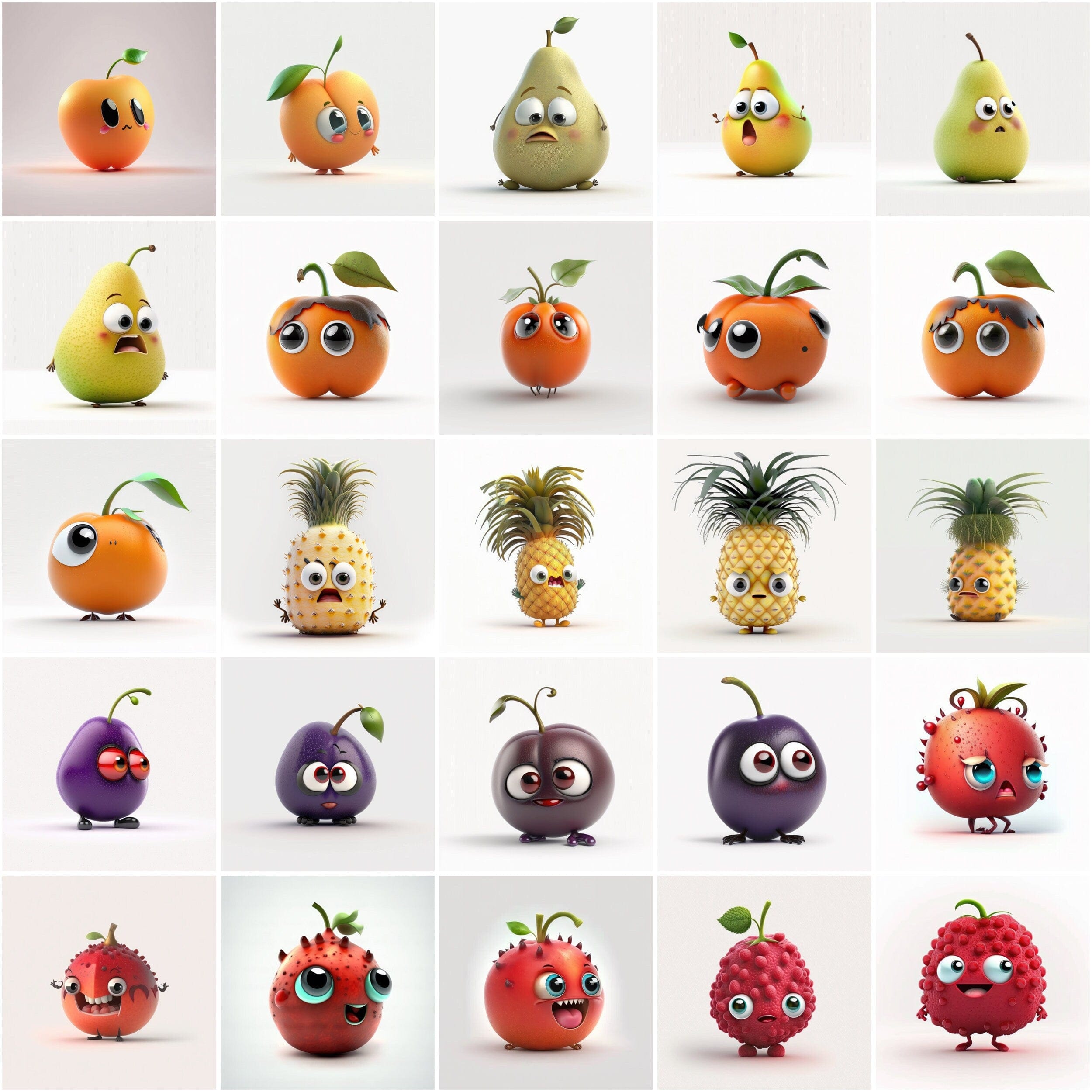 190 Funny Fruit Images Bundle, PNGs with Transparent Background for Social Media, Scrapbooking, Commercial License, Fruits No Background Digital Download Sumobundle