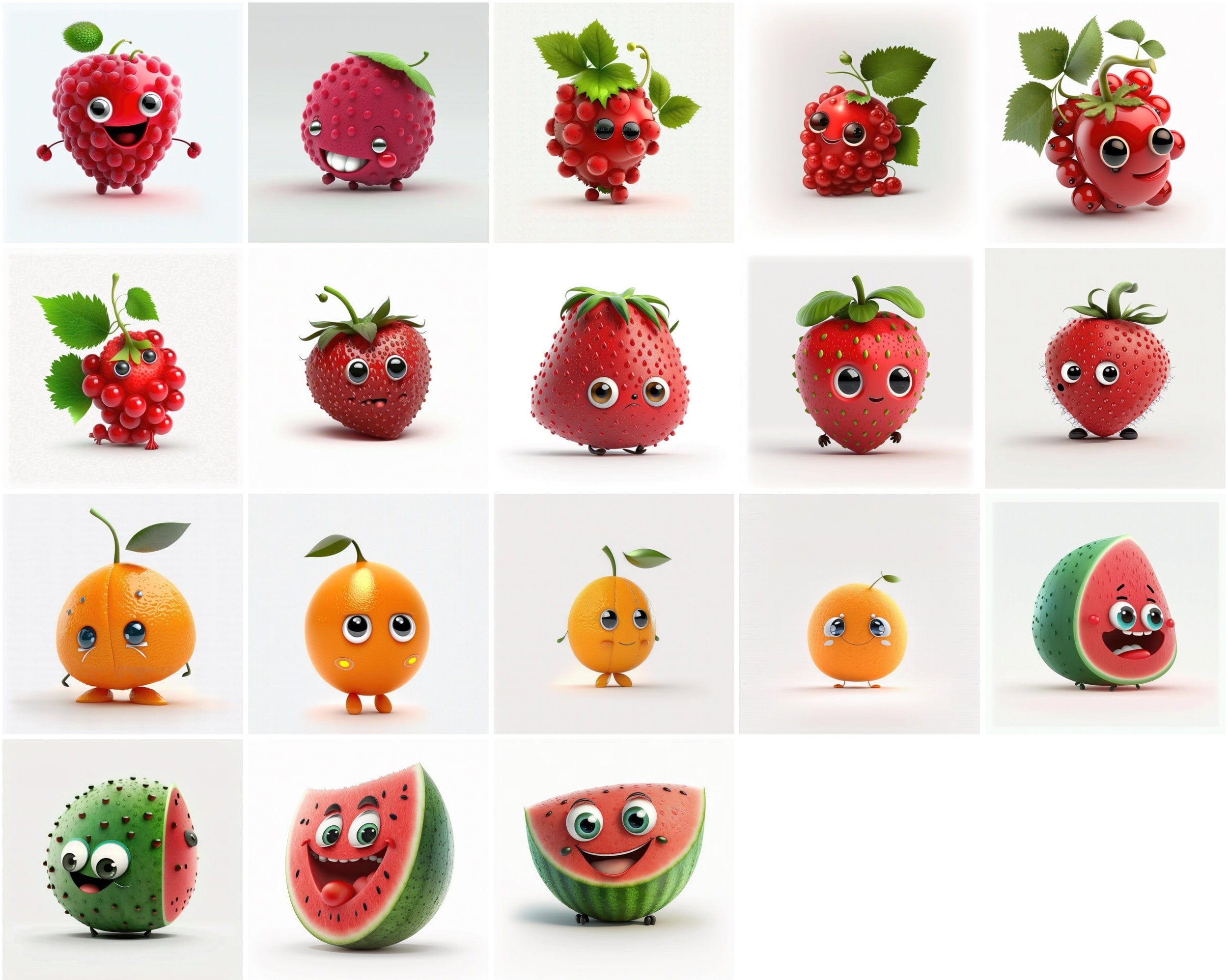 190 Funny Fruit Images Bundle, PNGs with Transparent Background for Social Media, Scrapbooking, Commercial License, Fruits No Background Digital Download Sumobundle