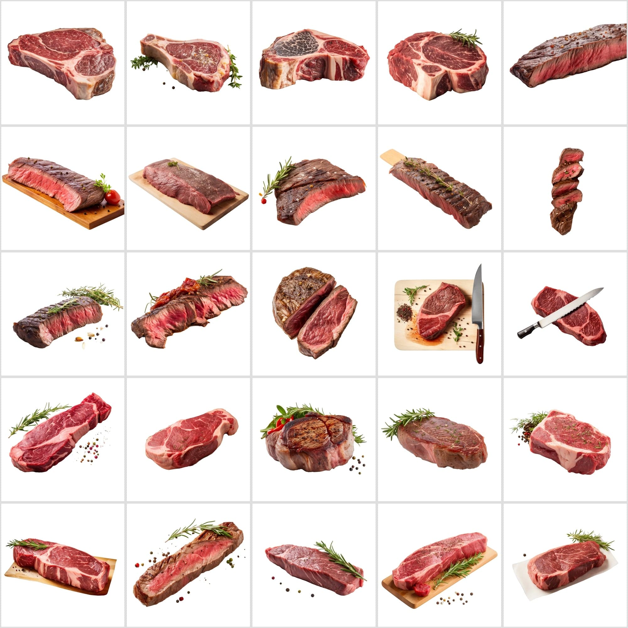 190 Steak and Meat Cut Images with Transparent Background Digital Download Sumobundle