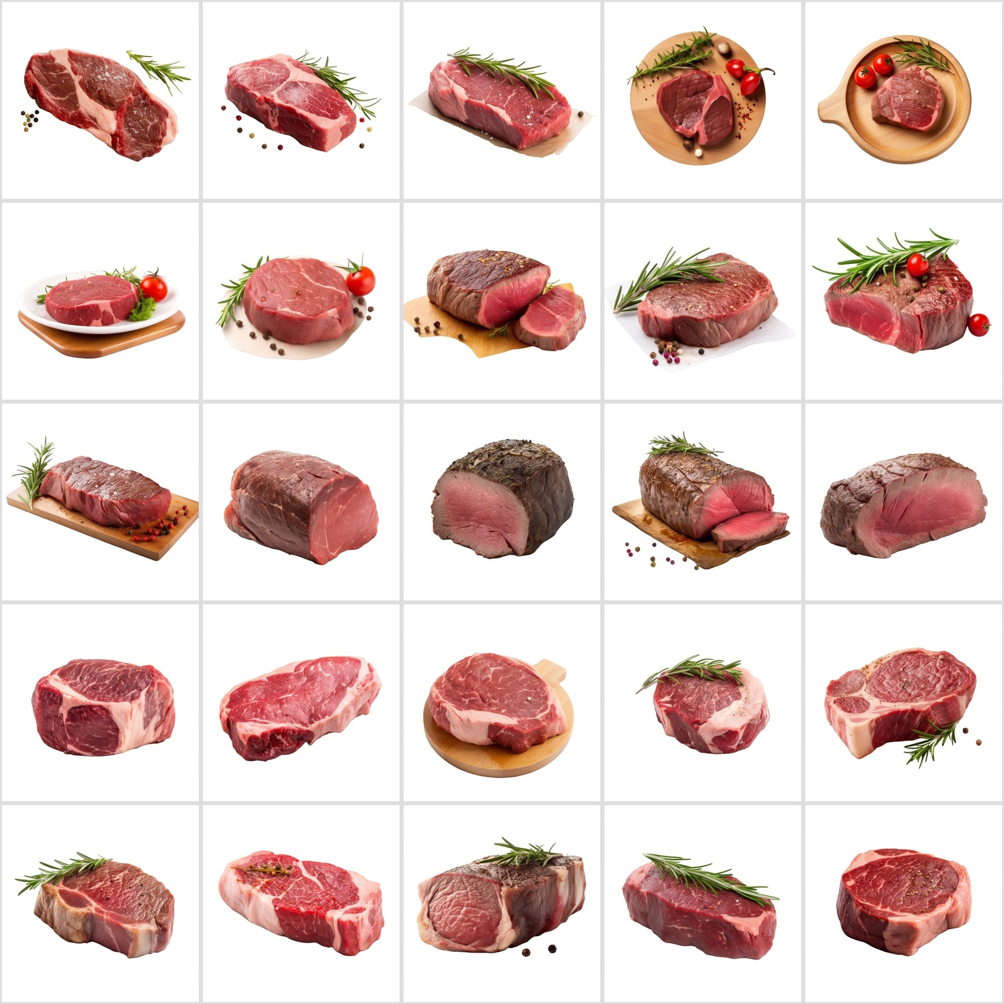 190 Steak and Meat Cut Images with Transparent Background Digital Download Sumobundle
