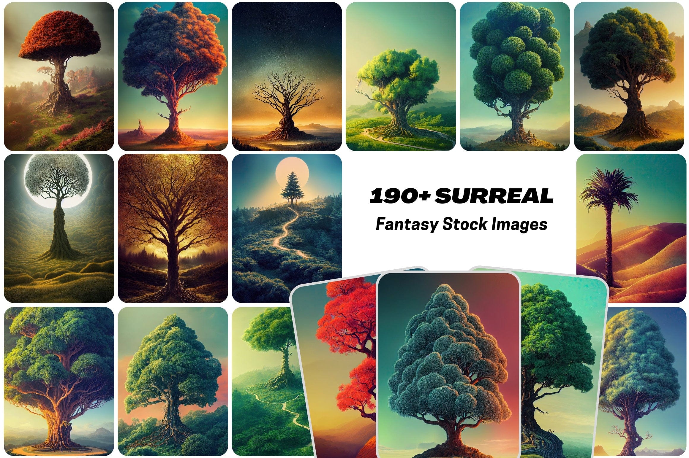190 Surreal Tree Printable Wall Art Images - Brighten up any Room with Vibrant Animal Wall Art - New York and Paris Prints, Digital Download Digital Download Sumobundle