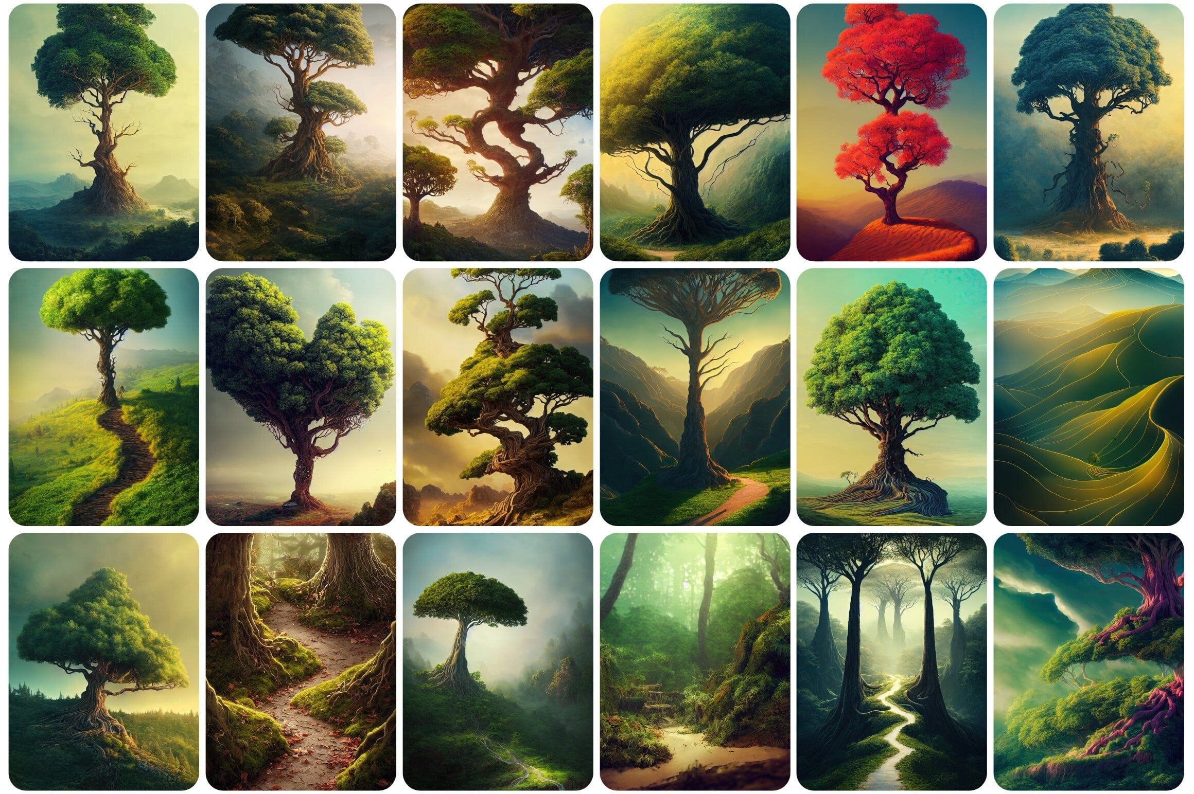 190 Surreal Tree Printable Wall Art Images - Brighten up any Room with Vibrant Animal Wall Art - New York and Paris Prints, Digital Download Digital Download Sumobundle