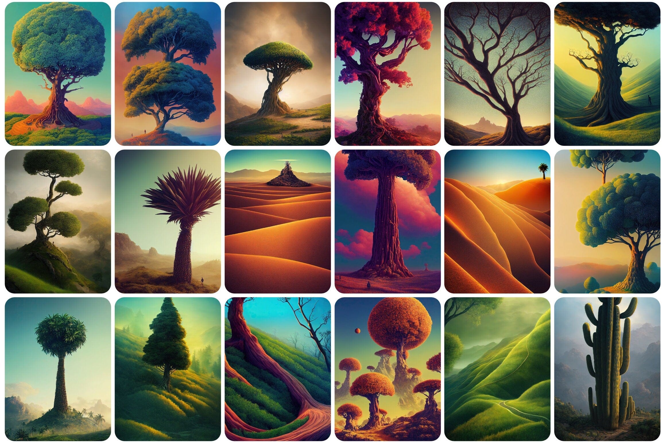 190 Surreal Tree Printable Wall Art Images - Brighten up any Room with Vibrant Animal Wall Art - New York and Paris Prints, Digital Download Digital Download Sumobundle
