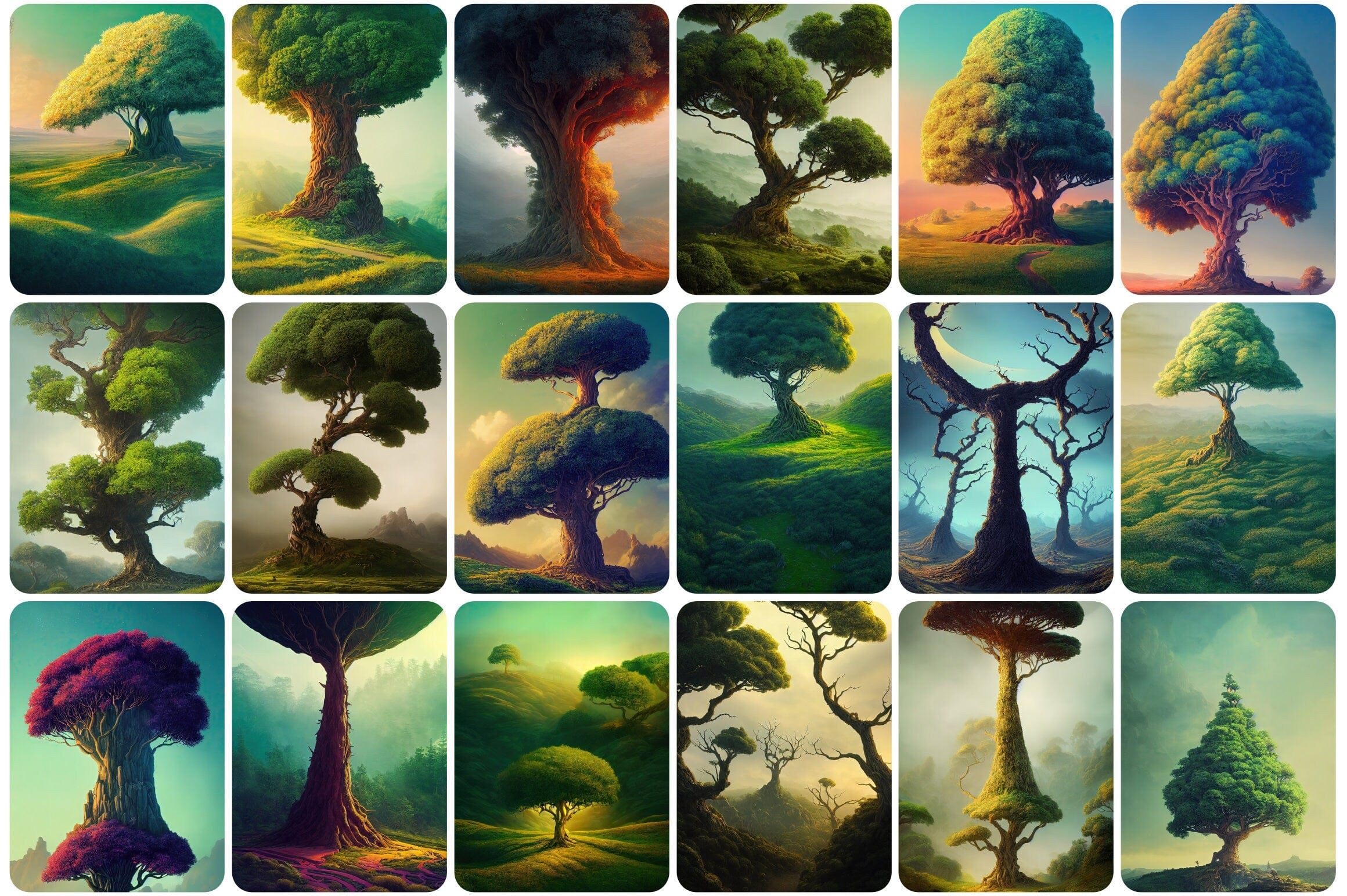 190 Surreal Tree Printable Wall Art Images - Brighten up any Room with Vibrant Animal Wall Art - New York and Paris Prints, Digital Download Digital Download Sumobundle