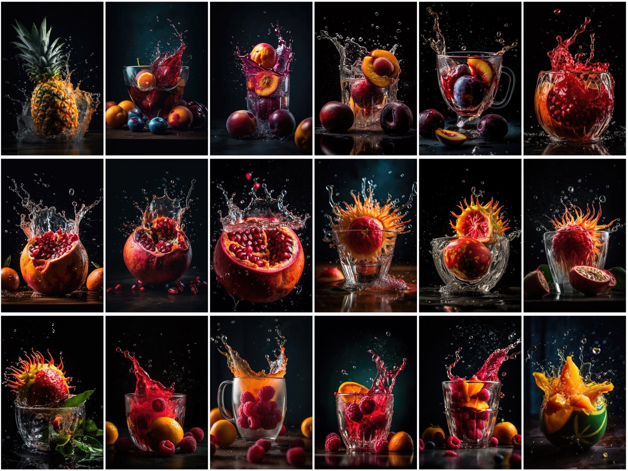 195 Fruit & Water Splash PNG Images: High-Resolution, Commercial License Included Digital Download Sumobundle