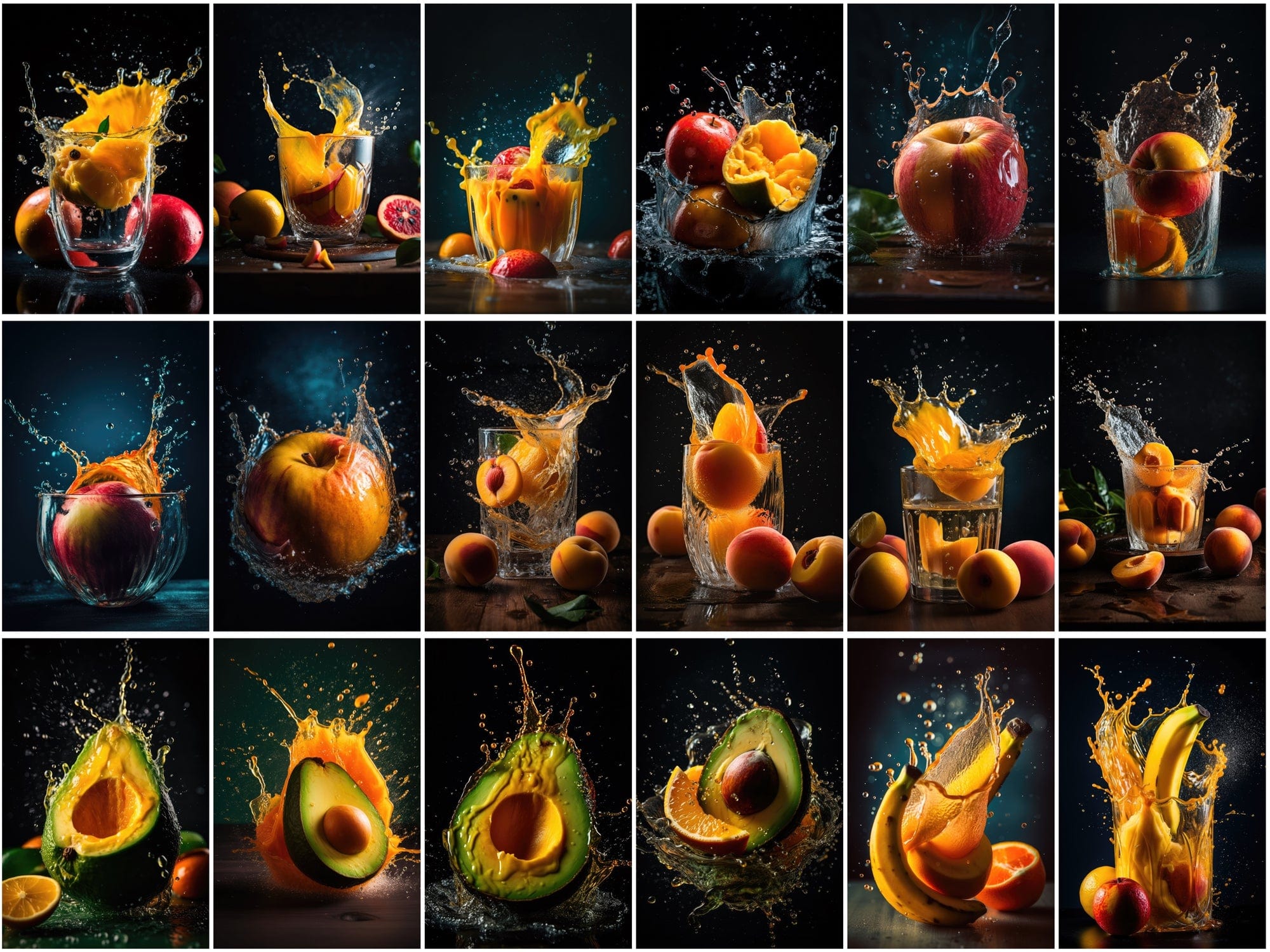 195 Fruit & Water Splash PNG Images: High-Resolution, Commercial License Included Digital Download Sumobundle