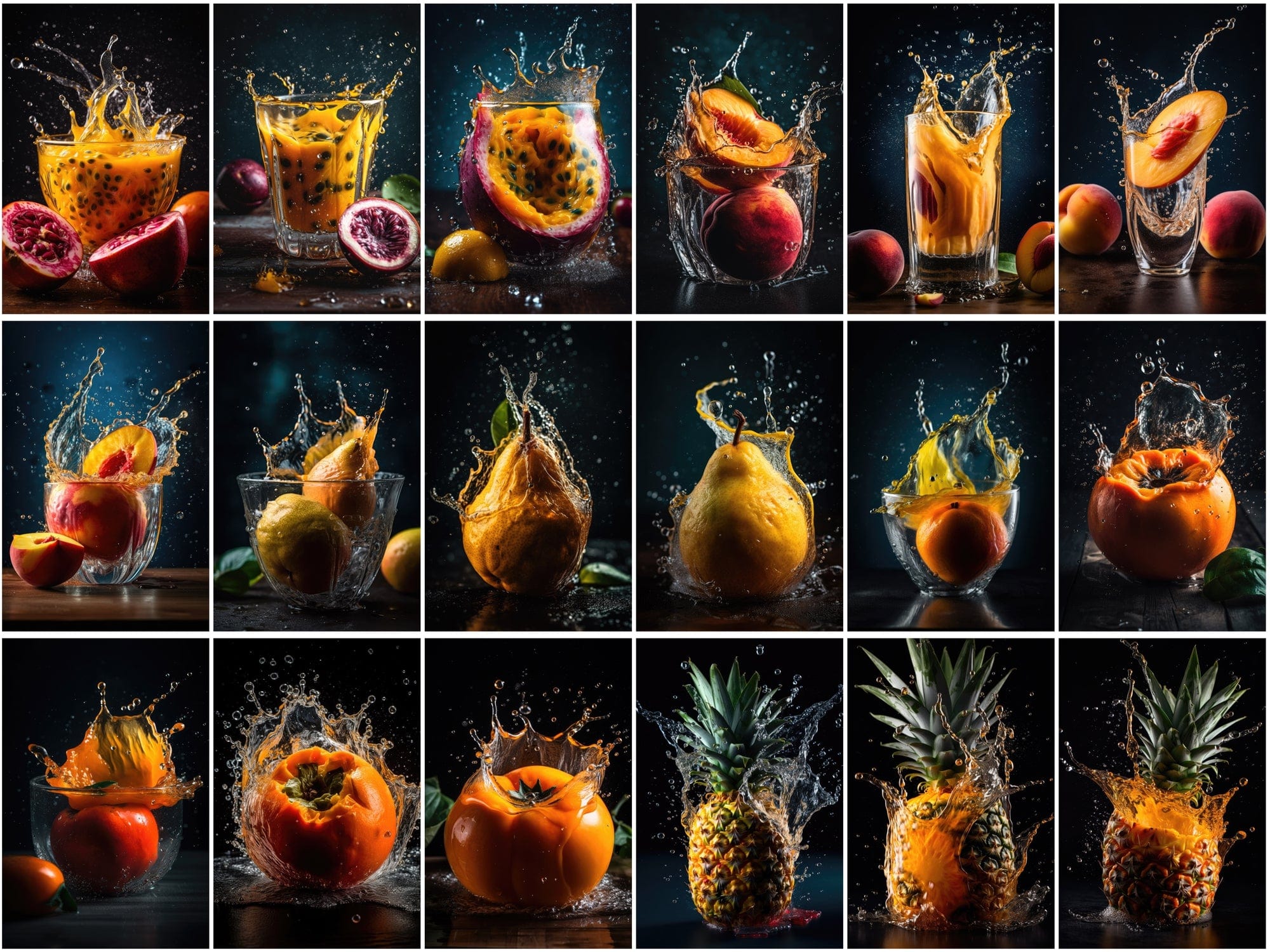 195 Fruit & Water Splash PNG Images: High-Resolution, Commercial License Included Digital Download Sumobundle