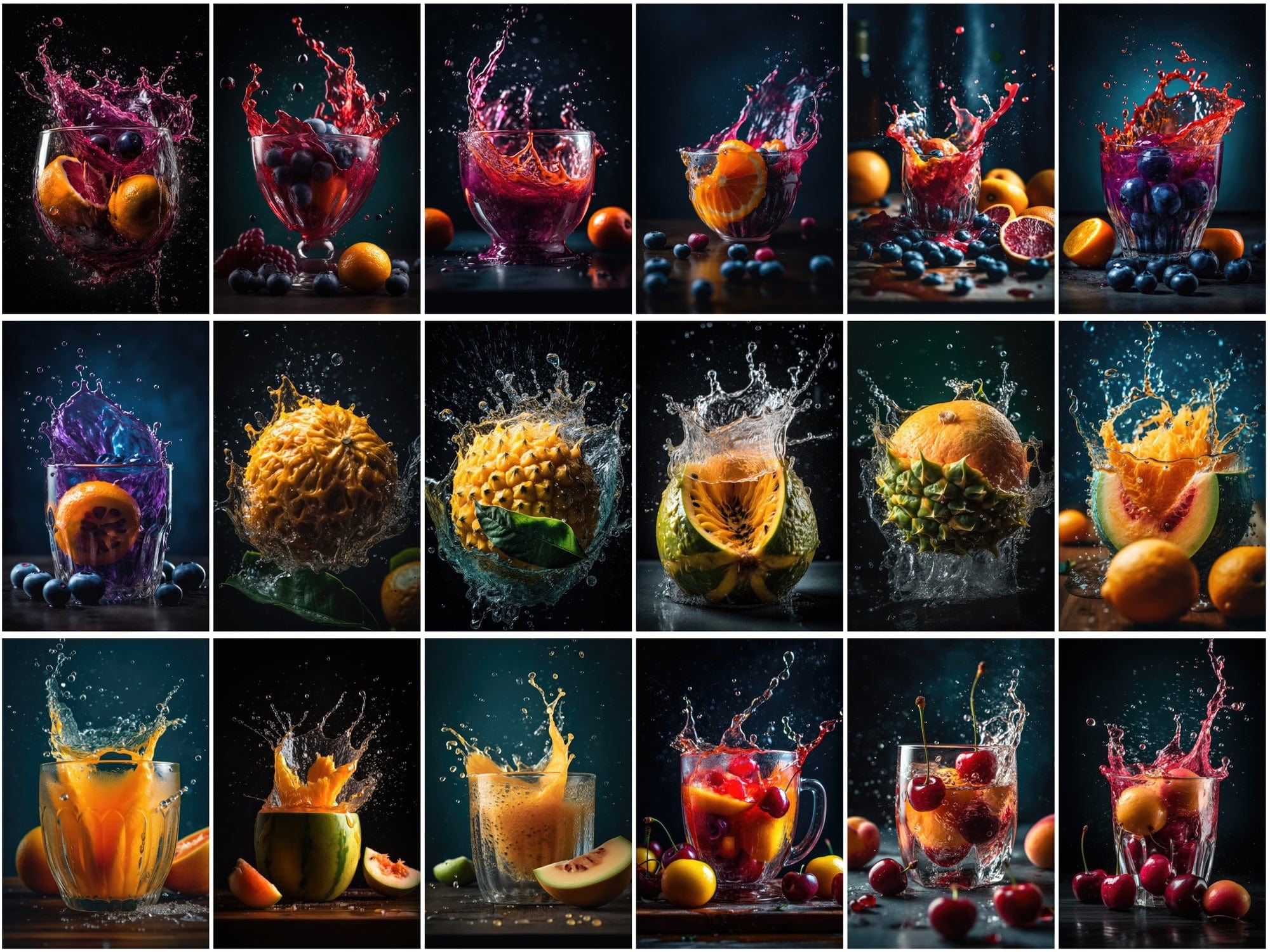 195 Fruit & Water Splash PNG Images: High-Resolution, Commercial License Included Digital Download Sumobundle