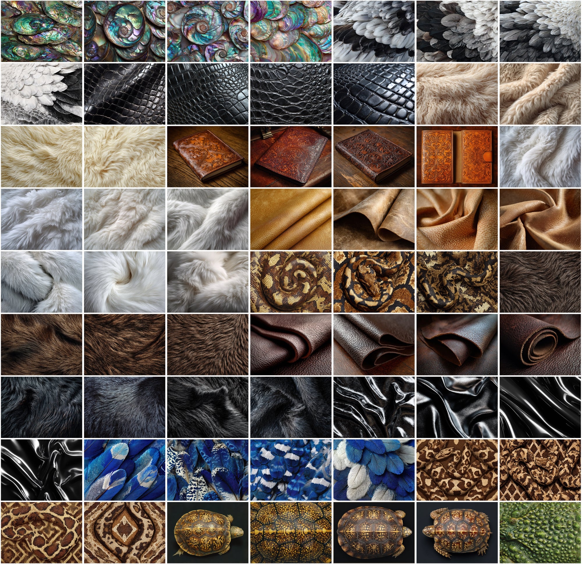 1120 Ultra High-Resolution Textures Mega Bundle – 2-in-1 Collection: Natural, Fabric, Leather, Animal, and Material Patterns