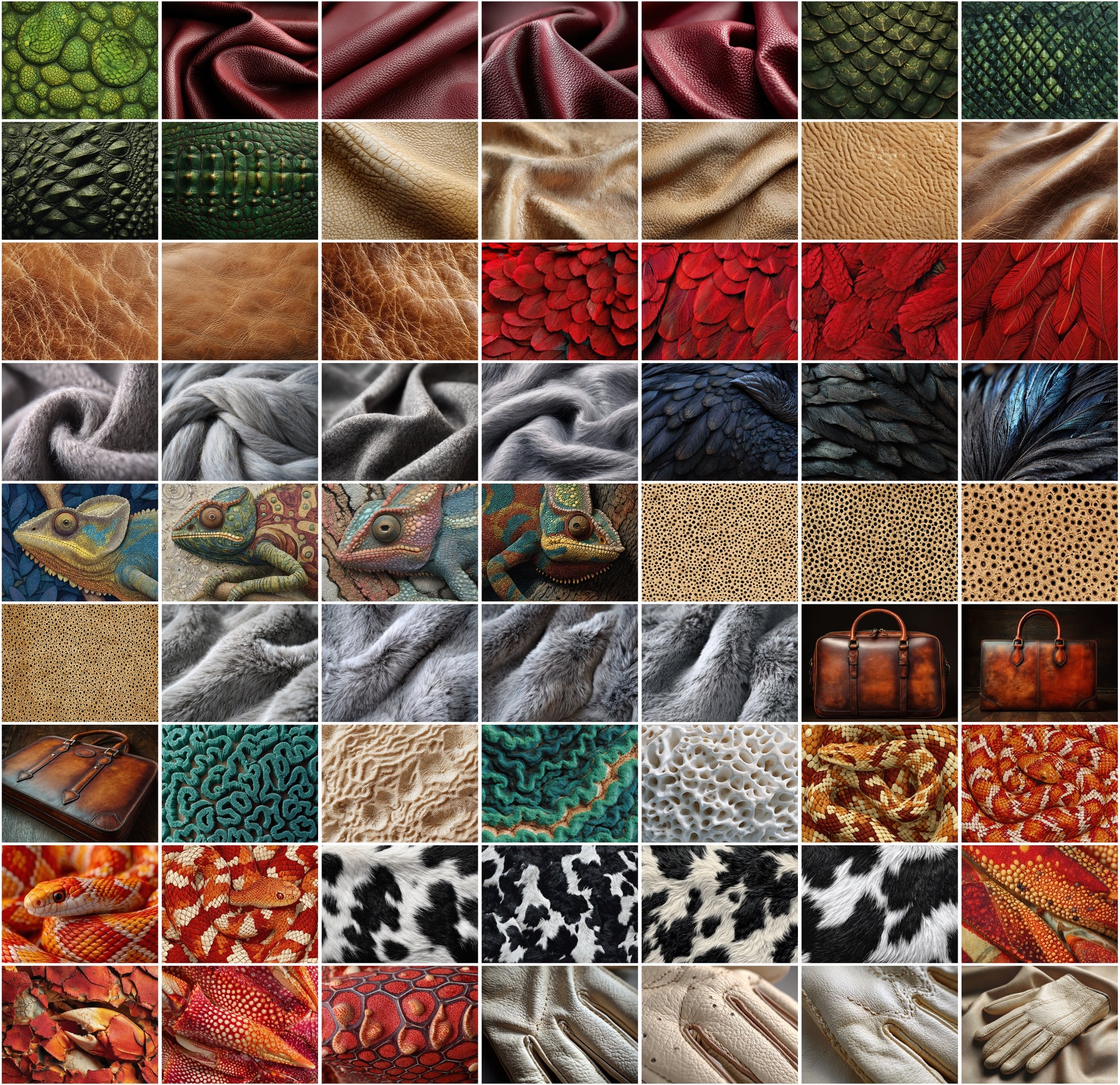 1120 Ultra High-Resolution Textures Mega Bundle – 2-in-1 Collection: Natural, Fabric, Leather, Animal, and Material Patterns