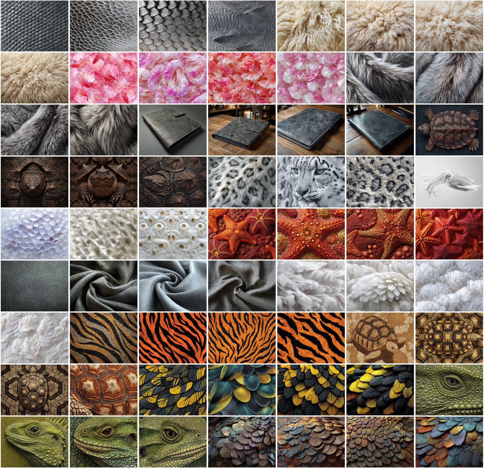 1120 Ultra High-Resolution Textures Mega Bundle – 2-in-1 Collection: Natural, Fabric, Leather, Animal, and Material Patterns