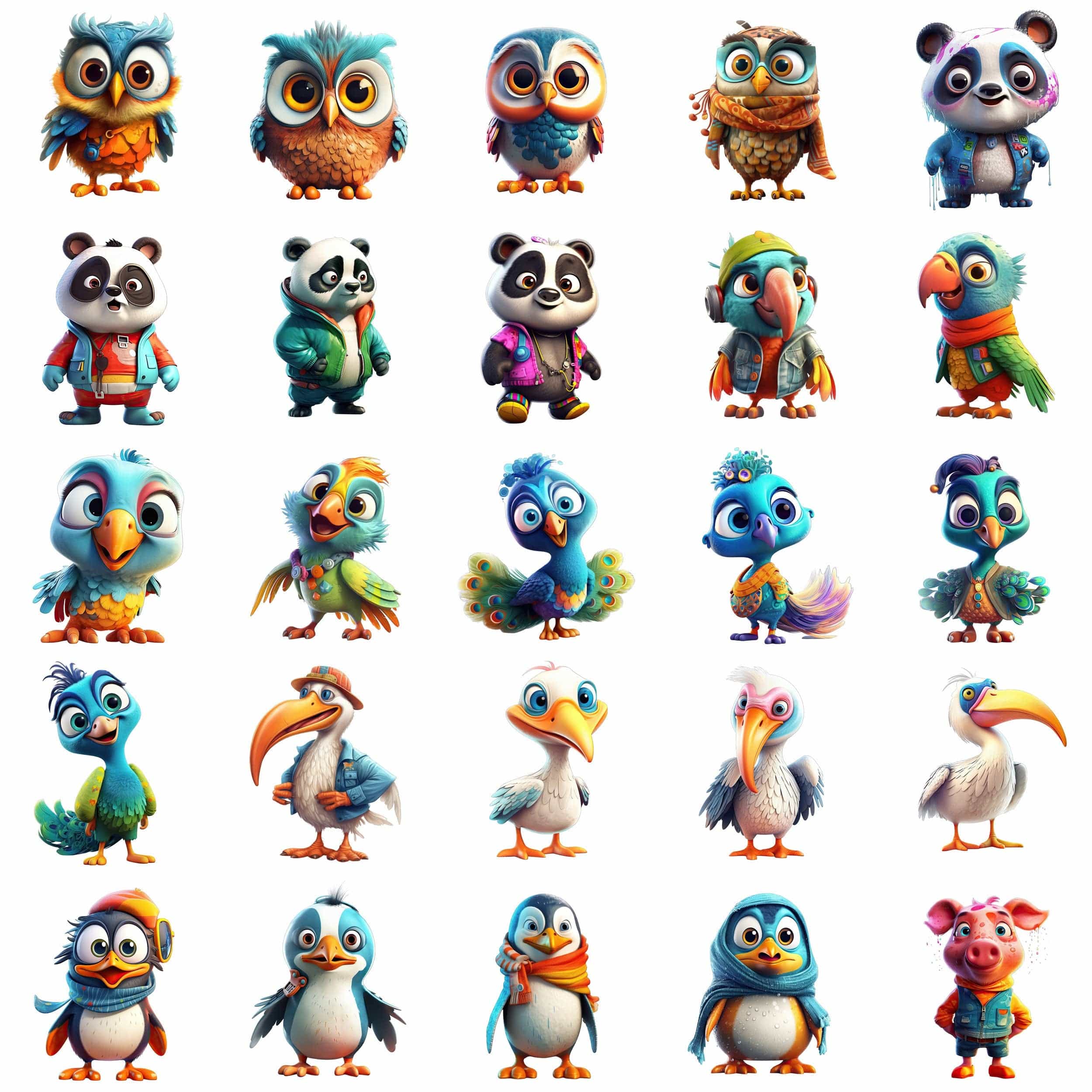 200 Adorable 3D Animal Clipart Bundle, Cute Transparent Background Images, Perfect for DIY Crafts, Scrapbooking & More Digital Download Sumobundle
