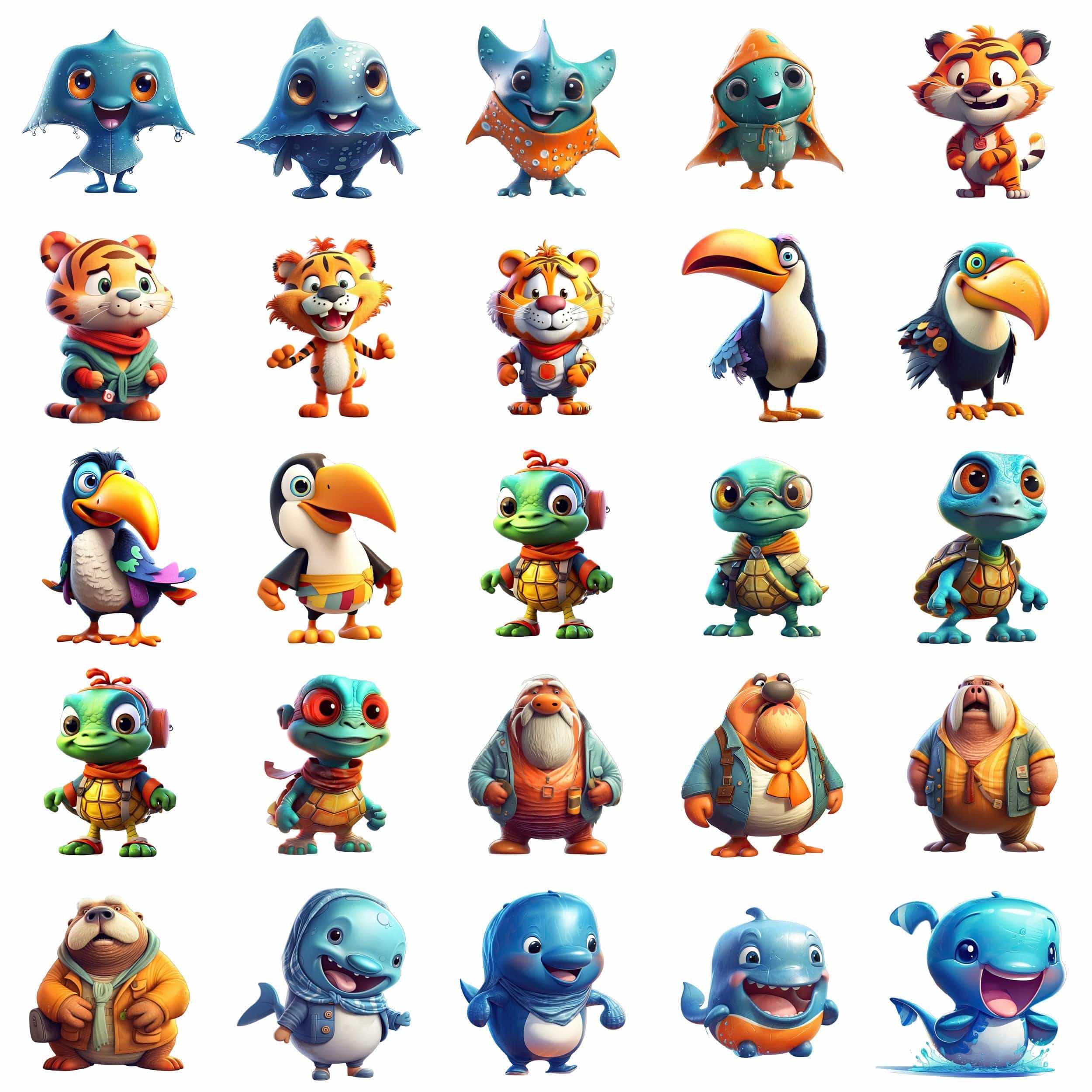 200 Adorable 3D Animal Clipart Bundle, Cute Transparent Background Images, Perfect for DIY Crafts, Scrapbooking & More Digital Download Sumobundle
