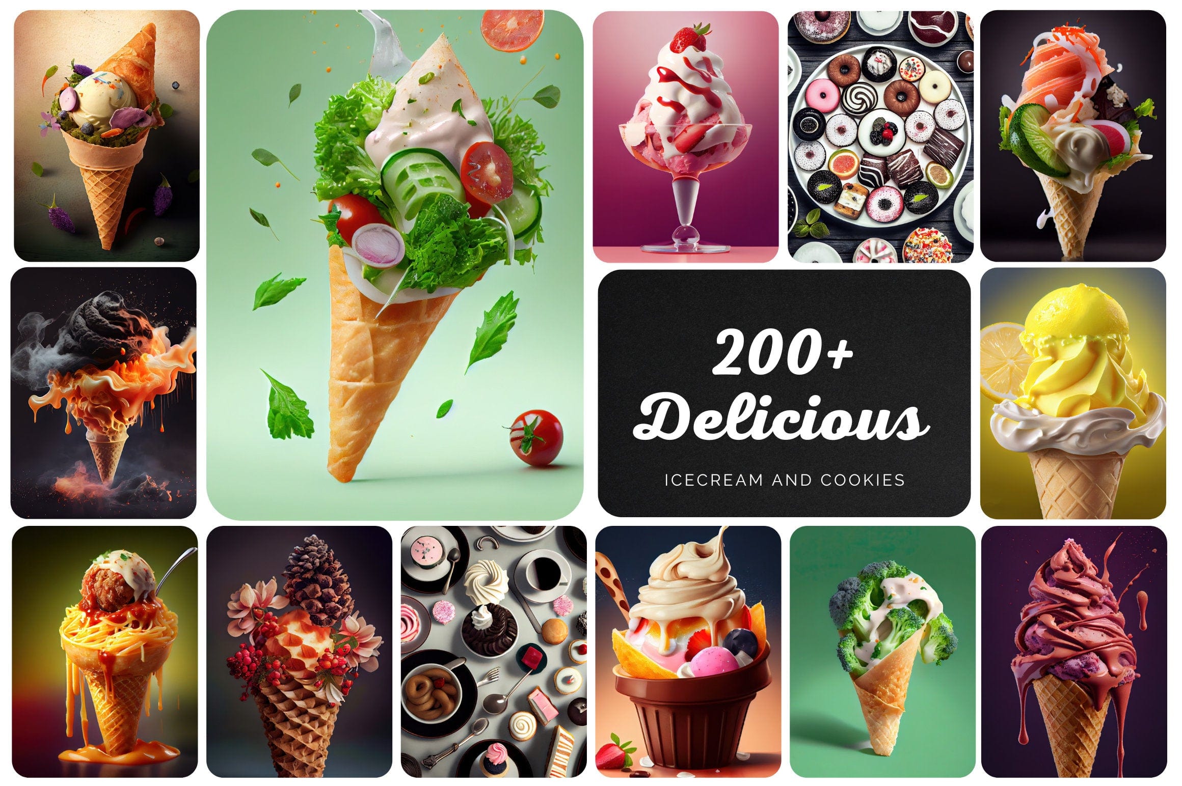 200+ Decadent Ice Cream & Cookie Images - Perfect for Sweet Treat Themed Projects - Commercial License Digital Download Sumobundle