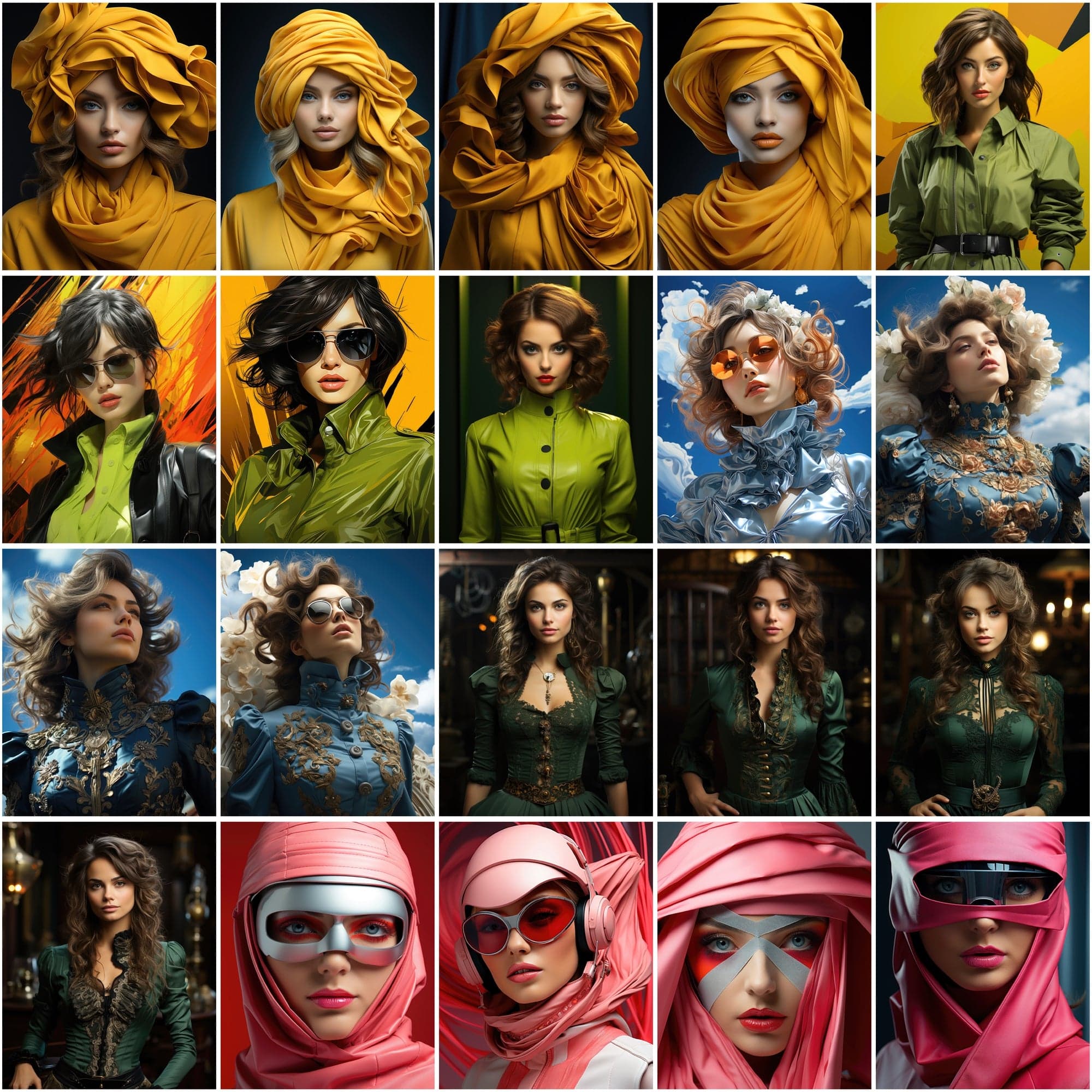 200 High-Resolution PNG Images of Fashionable Women in Trendy Outfits and Sunglasses - Commercial License Included Digital Download Sumobundle